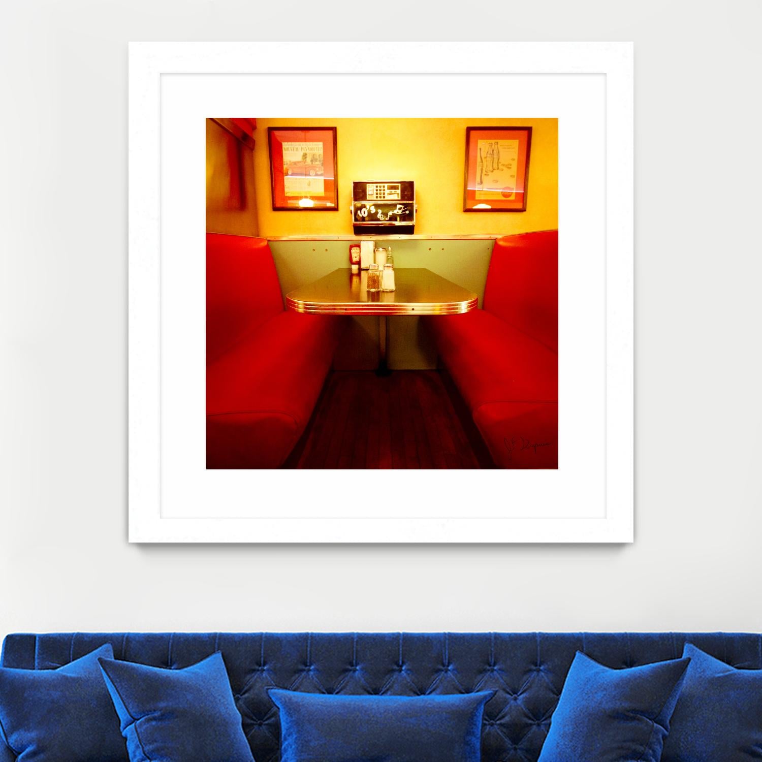 1945's diner IX by Jean-François Dupuis on GIANT ART - red vintage bench