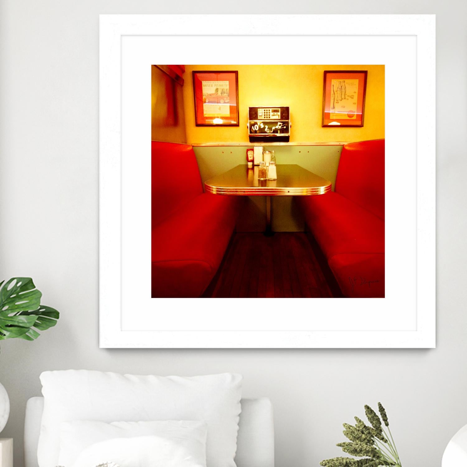 1945's diner IX by Jean-François Dupuis on GIANT ART - red vintage bench