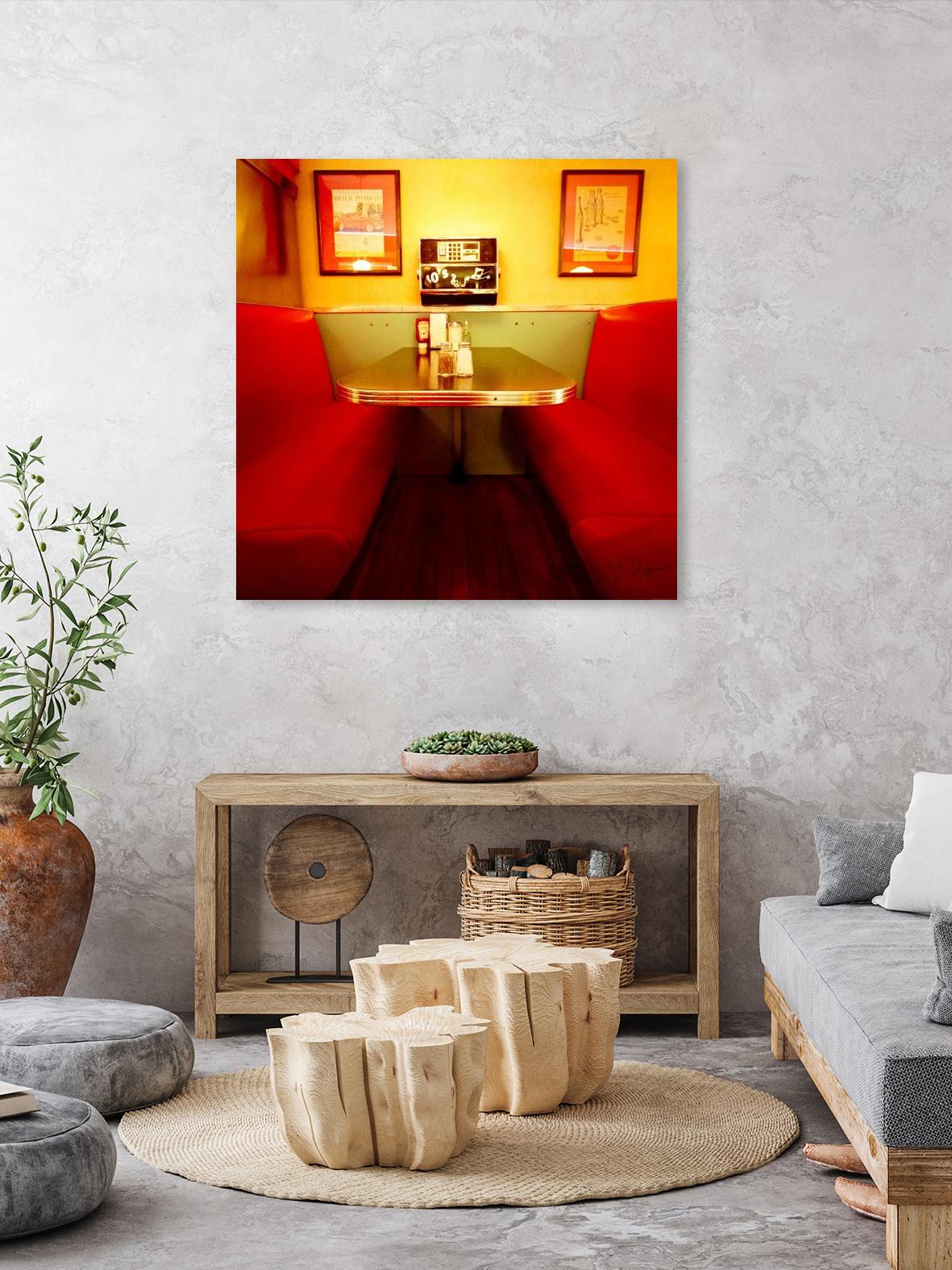 1945's diner IX by Jean-François Dupuis on GIANT ART - red vintage bench