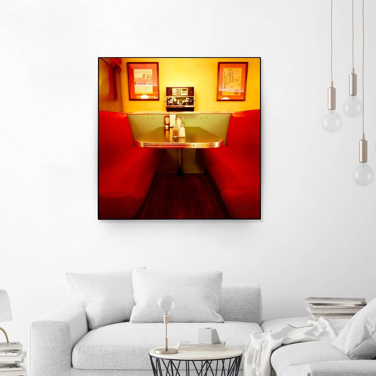 1945's diner IX by Jean-François Dupuis on GIANT ART - red vintage bench