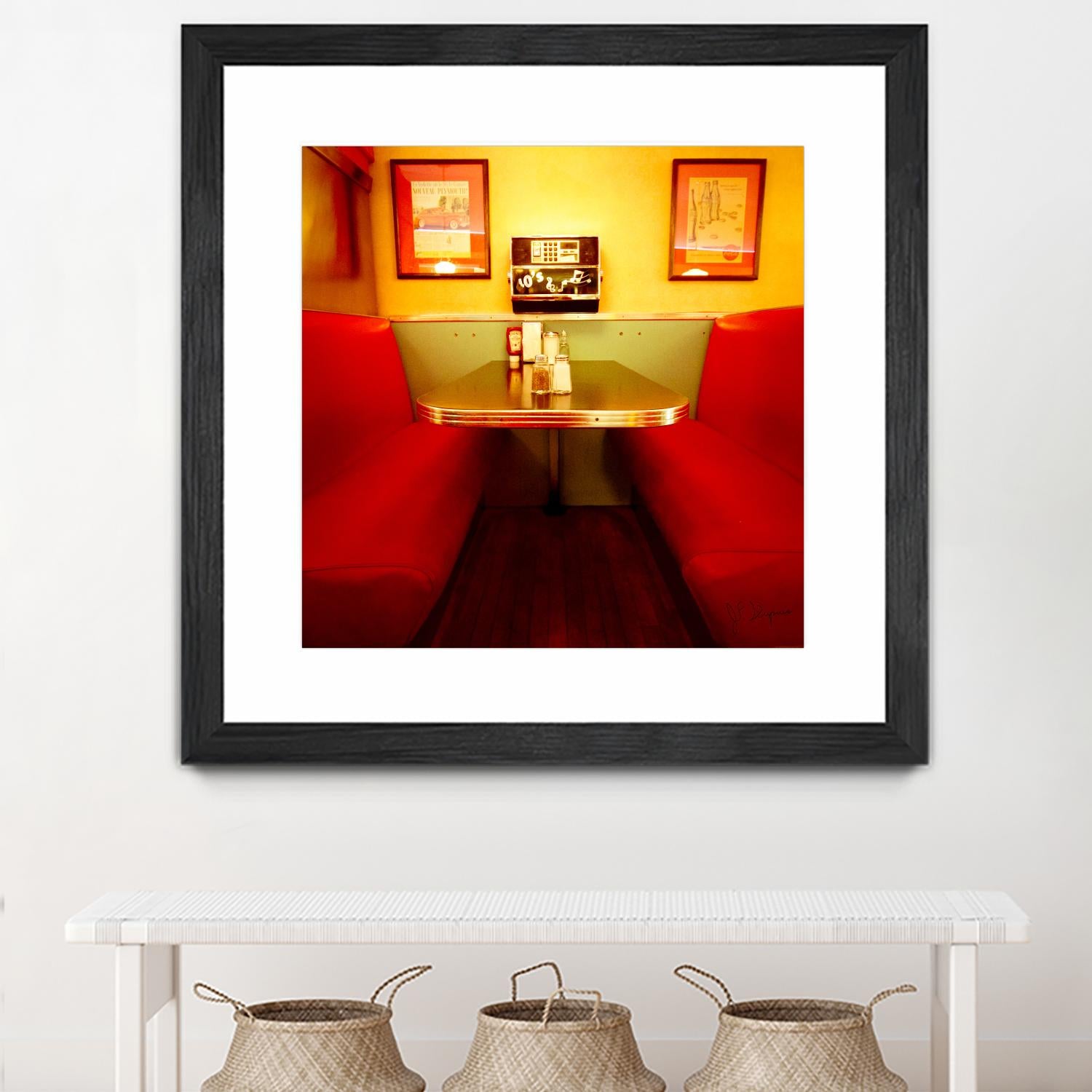 1945's diner IX by Jean-François Dupuis on GIANT ART - red vintage bench