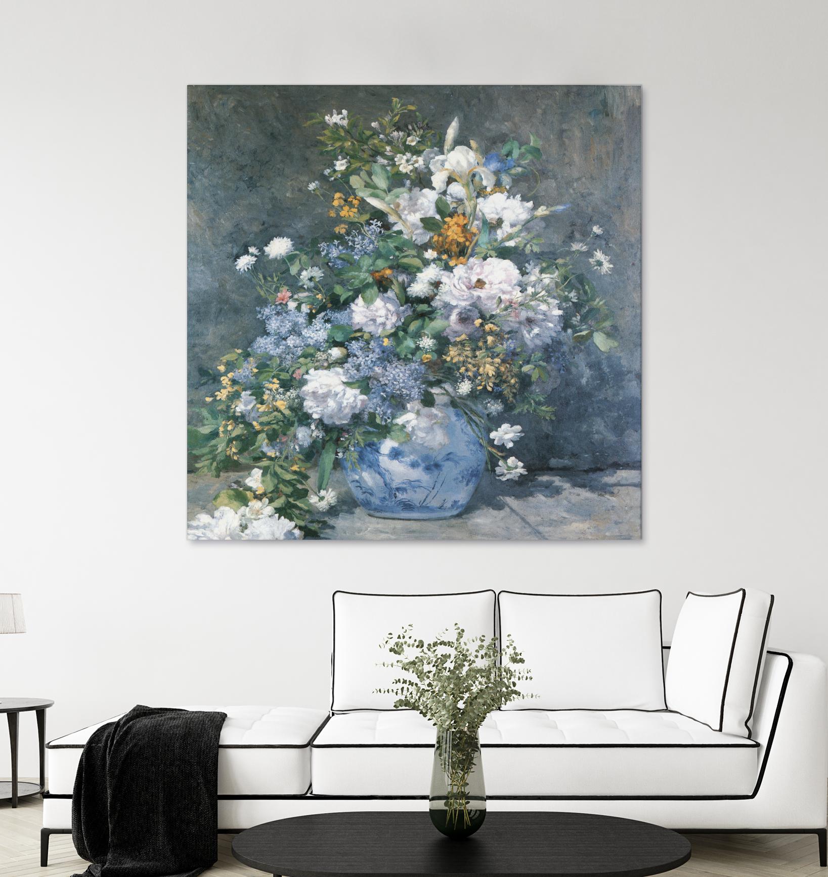 Bouquet Printanier by Auguste Renoir on GIANT ART - blue flowers floral