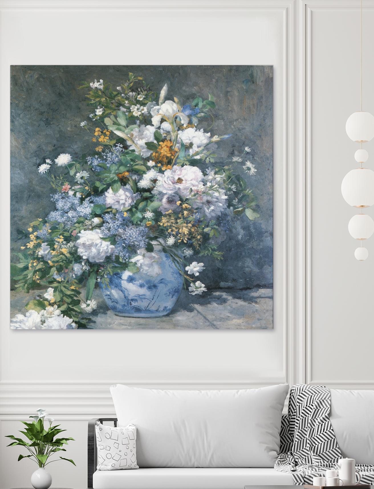 Bouquet Printanier by Auguste Renoir on GIANT ART - blue flowers floral