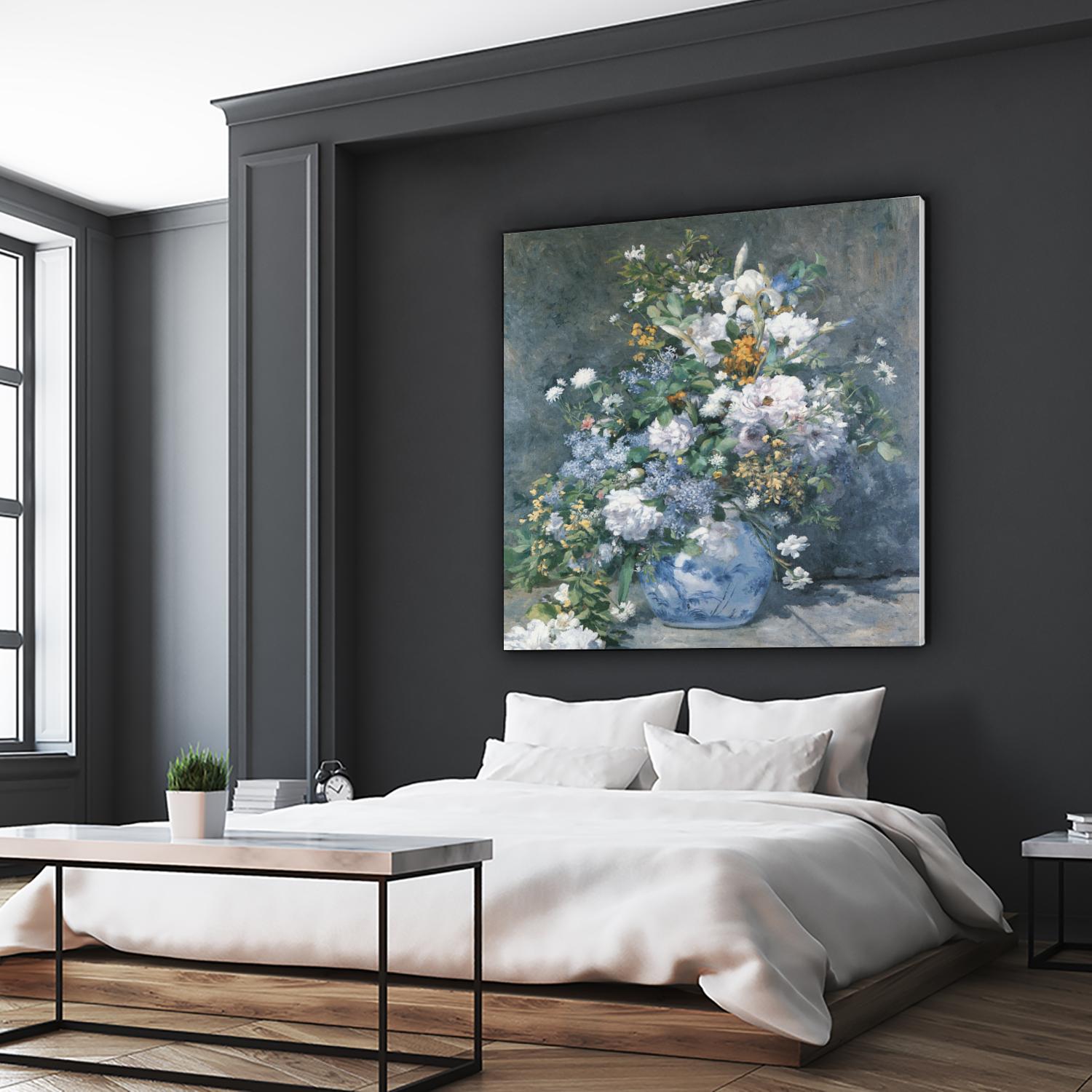 Bouquet Printanier by Auguste Renoir on GIANT ART - blue flowers floral