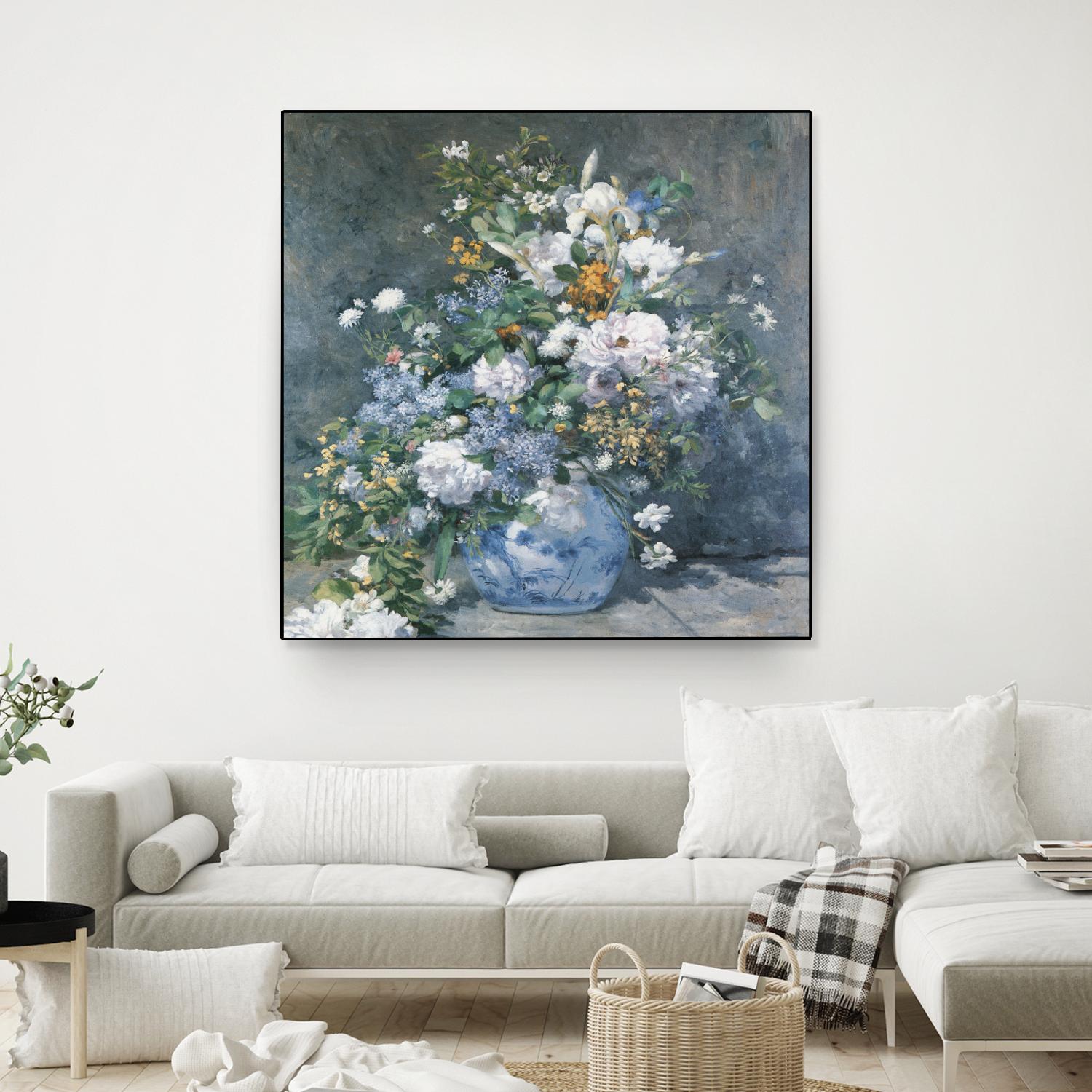 Bouquet Printanier by Auguste Renoir on GIANT ART - blue flowers floral