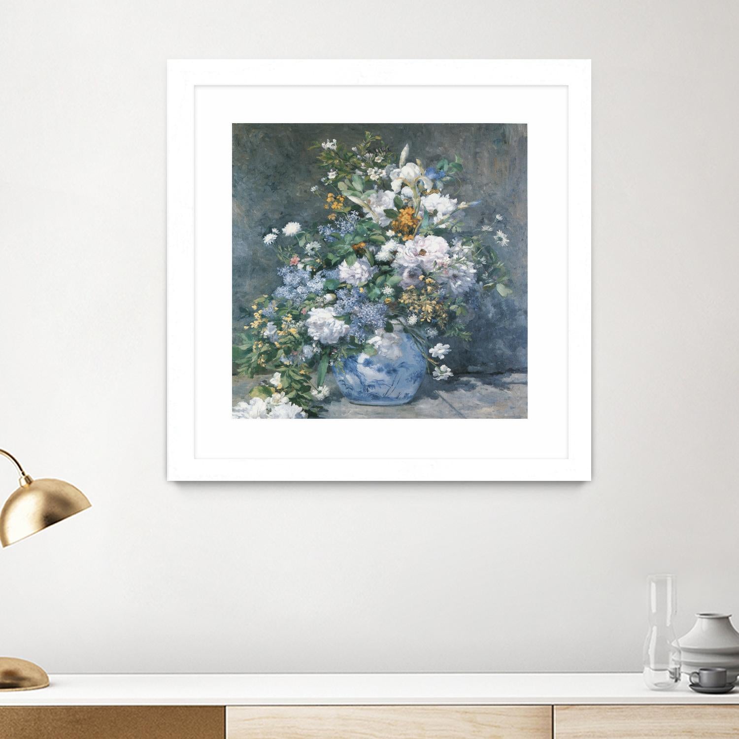 Bouquet Printanier by Auguste Renoir on GIANT ART - blue flowers floral