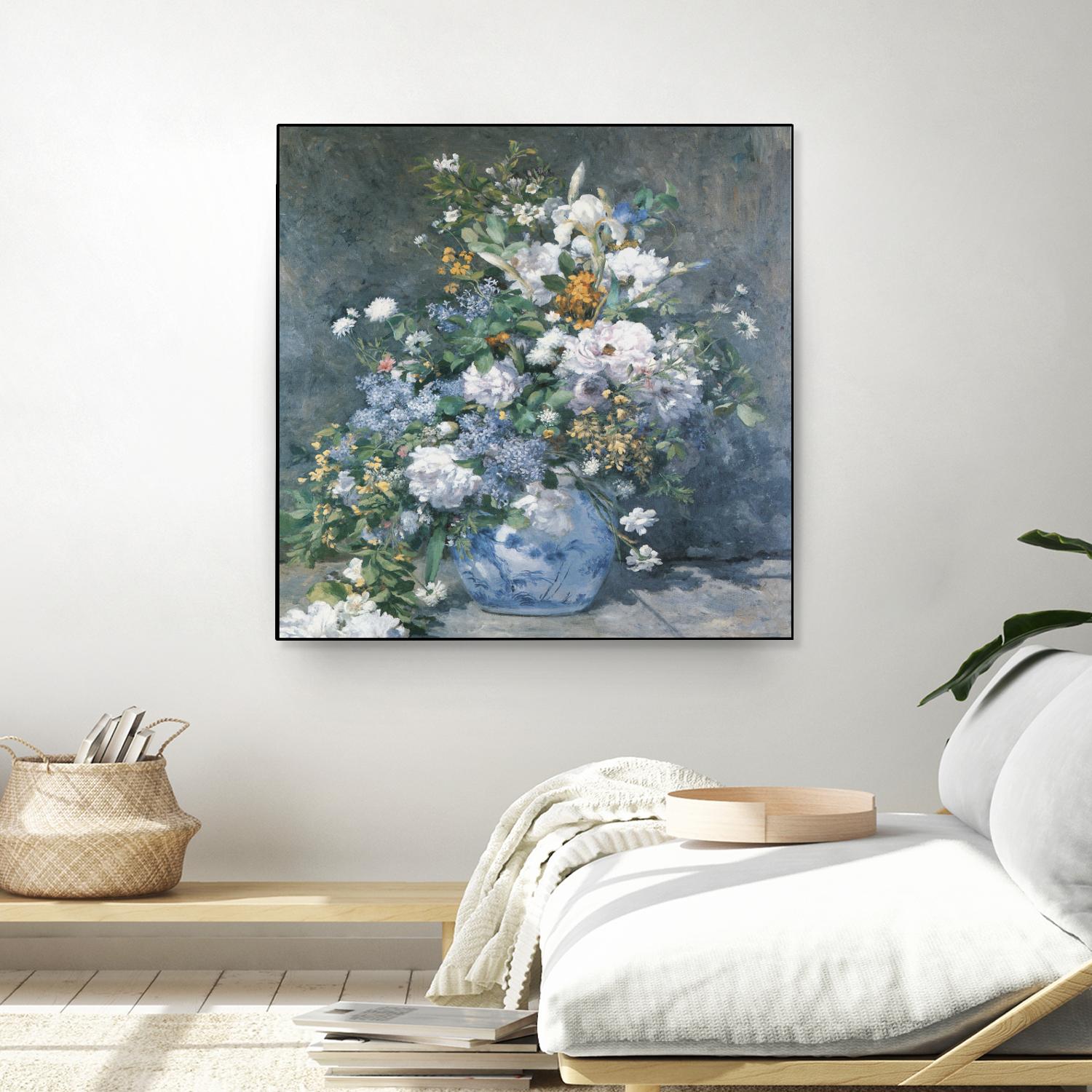Bouquet Printanier by Auguste Renoir on GIANT ART - blue flowers floral