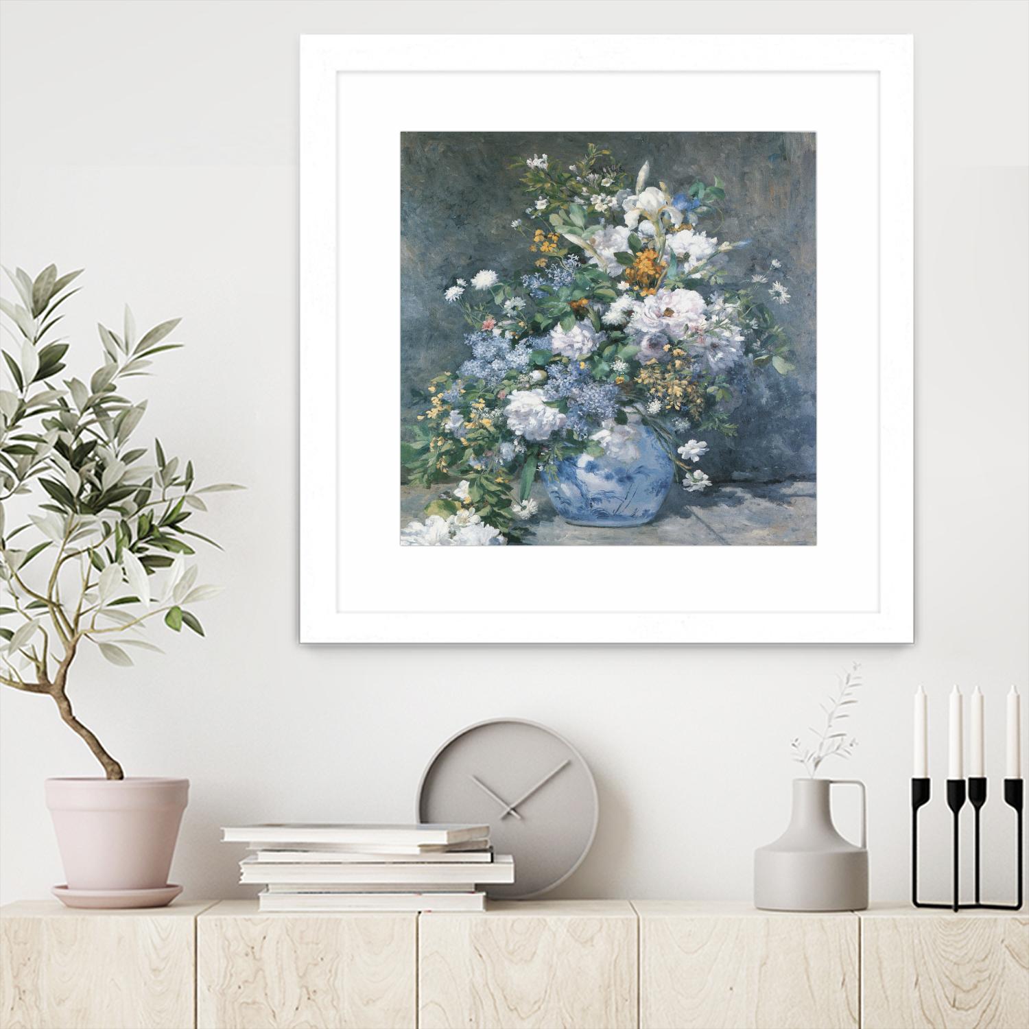 Bouquet Printanier by Auguste Renoir on GIANT ART - blue flowers floral
