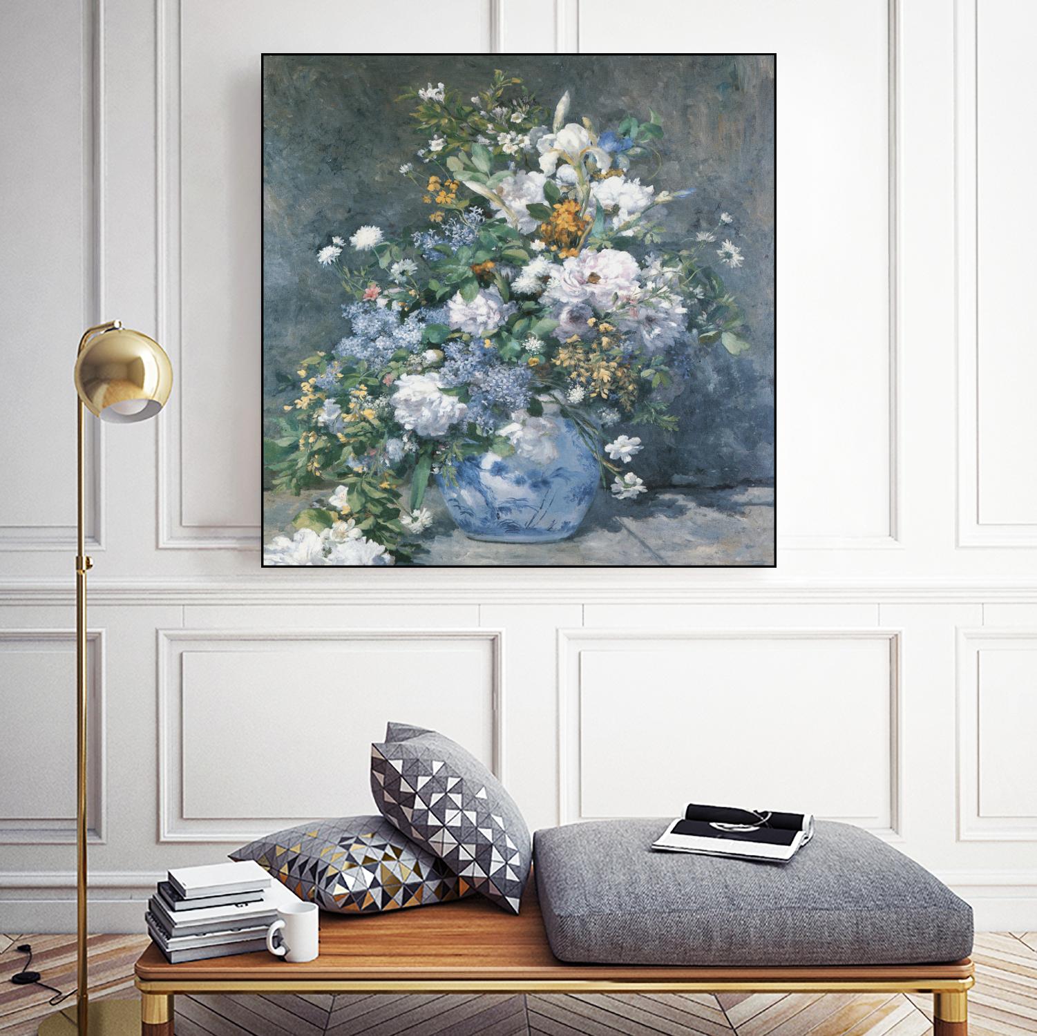 Bouquet Printanier by Auguste Renoir on GIANT ART - blue flowers floral