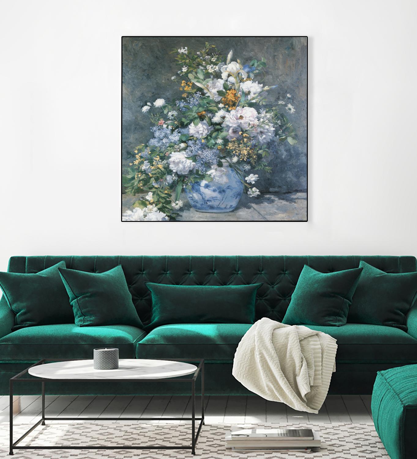 Bouquet Printanier by Auguste Renoir on GIANT ART - blue flowers floral