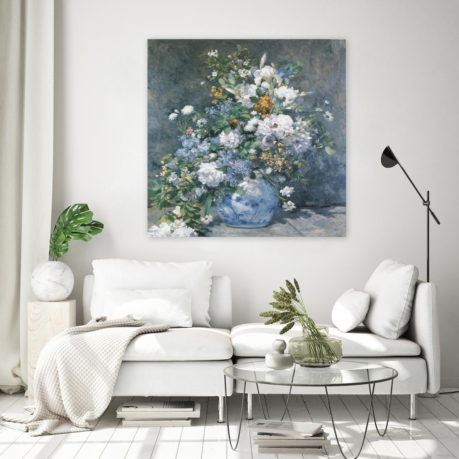 Bouquet Printanier, 1866 by Pierre-Auguste Renoir on GIANT ART - blue flowers floral