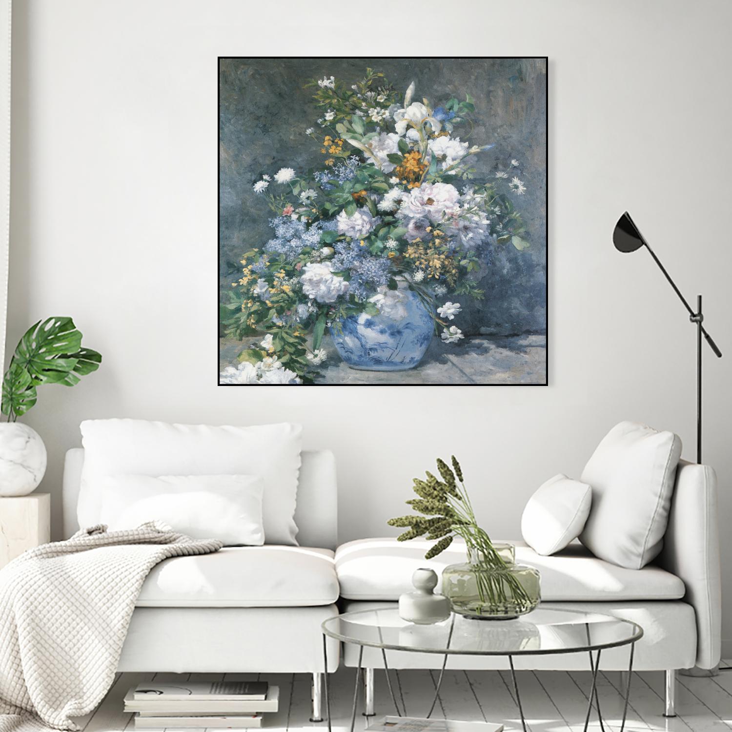 Bouquet Printanier by Auguste Renoir on GIANT ART - blue flowers floral
