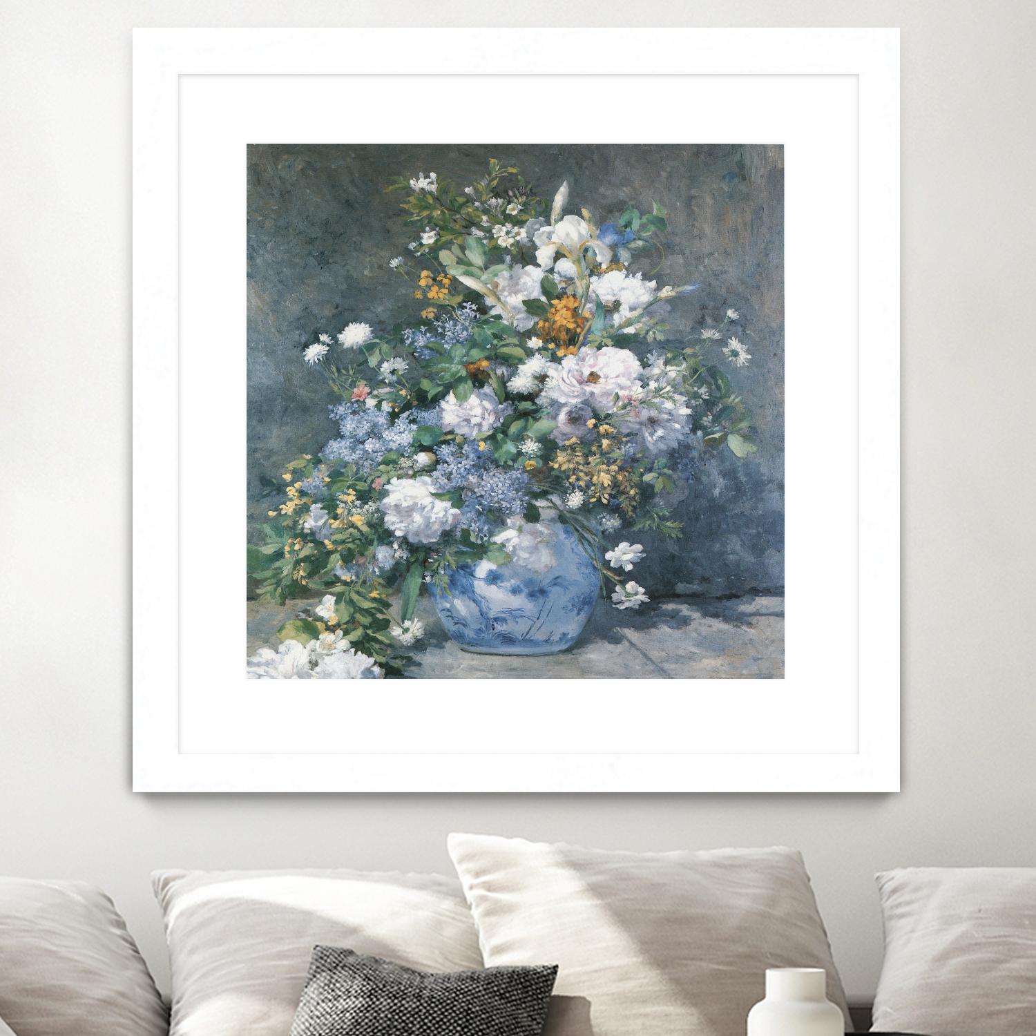 Bouquet Printanier by Auguste Renoir on GIANT ART - blue flowers floral