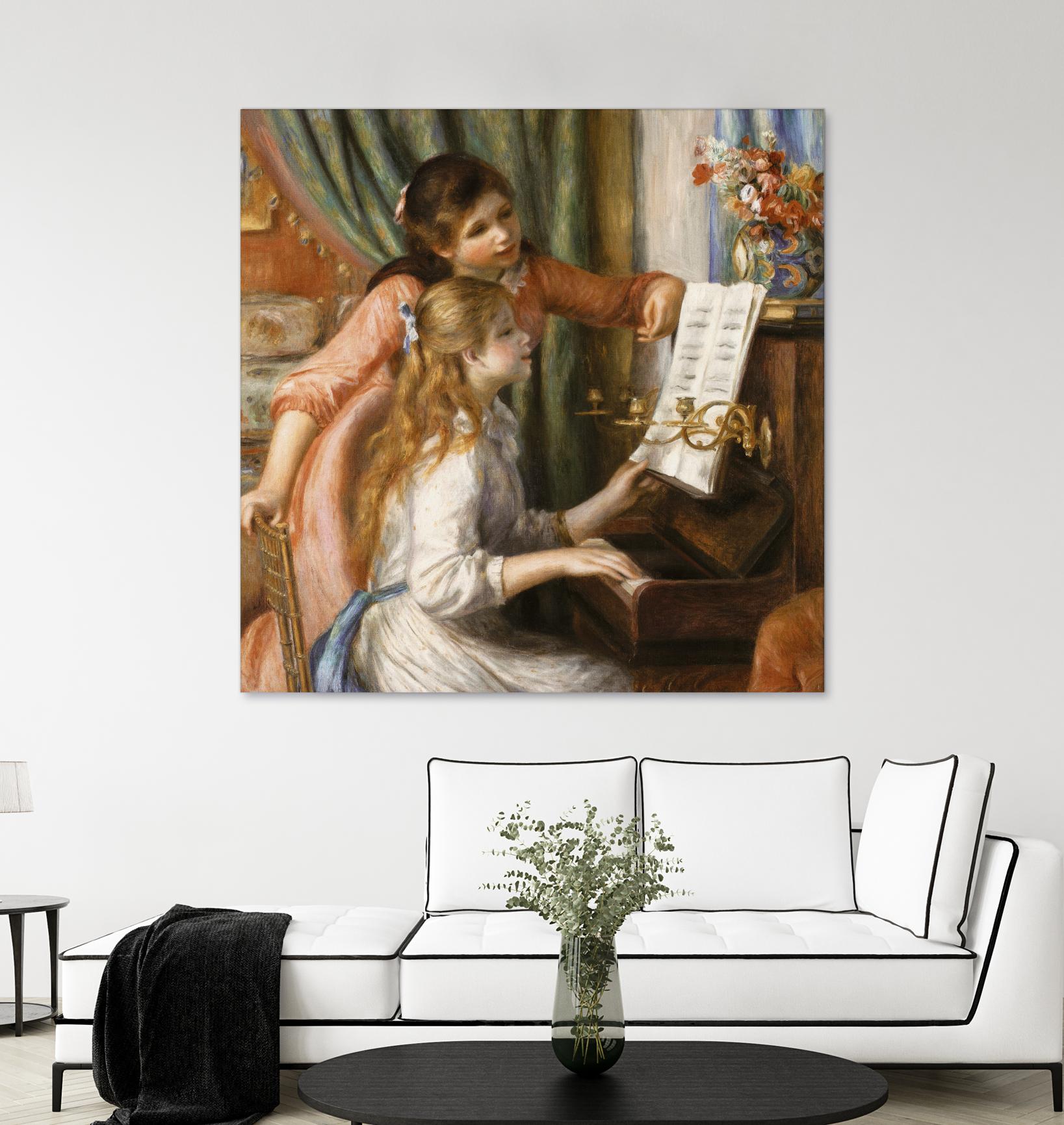 Jeunes filles au piano by Auguste Renoir on GIANT ART - beige figurative young women