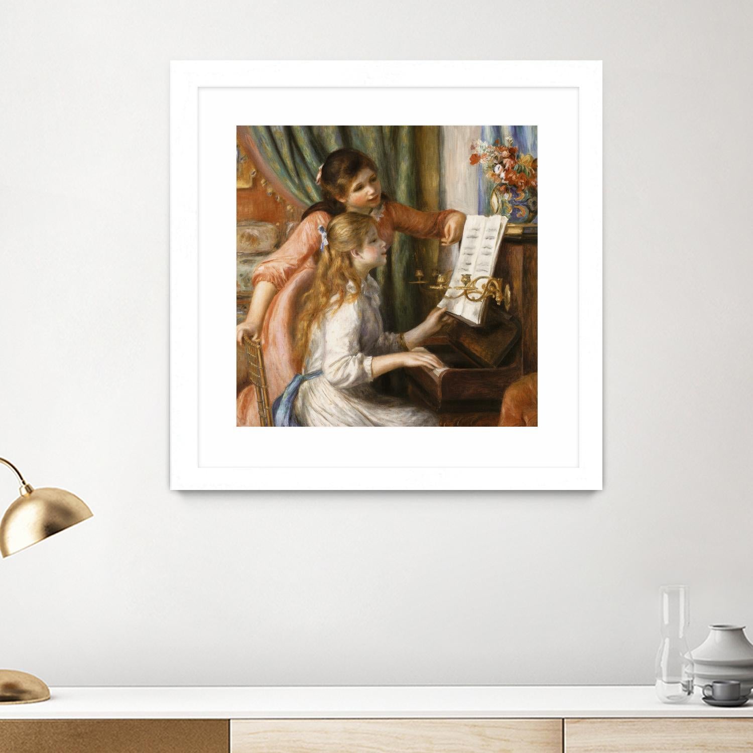 Jeunes filles au piano by Auguste Renoir on GIANT ART - beige figurative young women