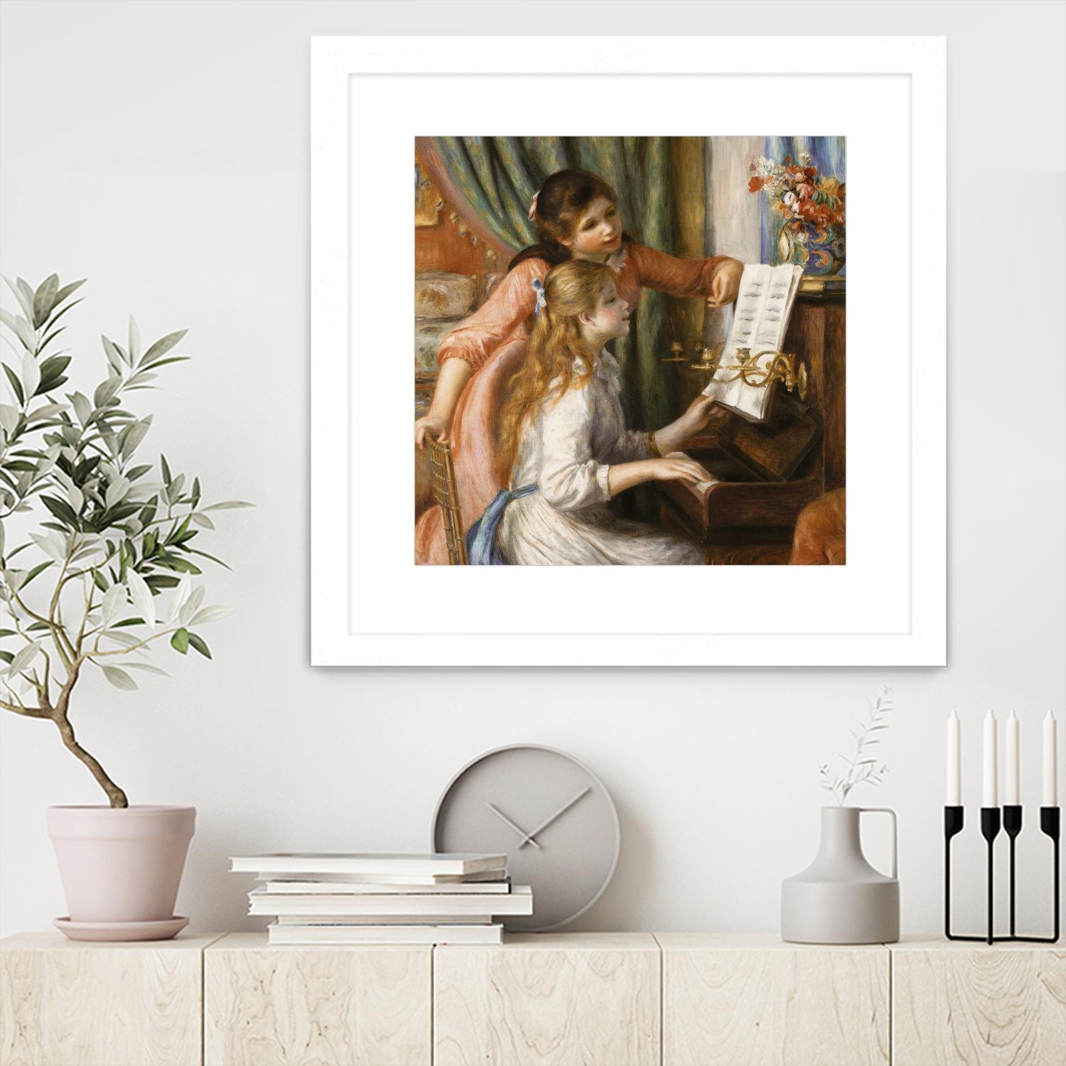 Jeunes filles au piano by Auguste Renoir on GIANT ART - beige figurative young women