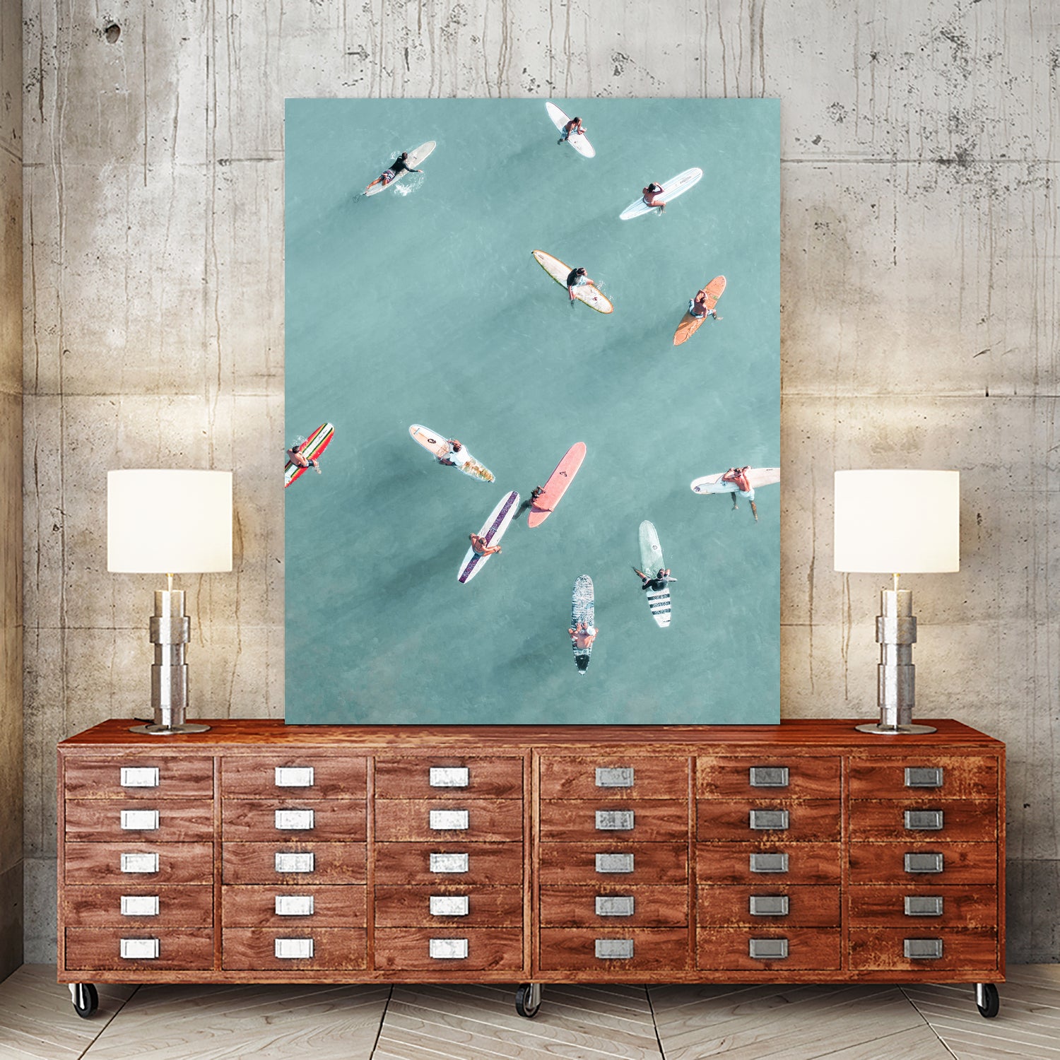 Surfers II by Uknown on GIANT ART - blue coastal surfboards