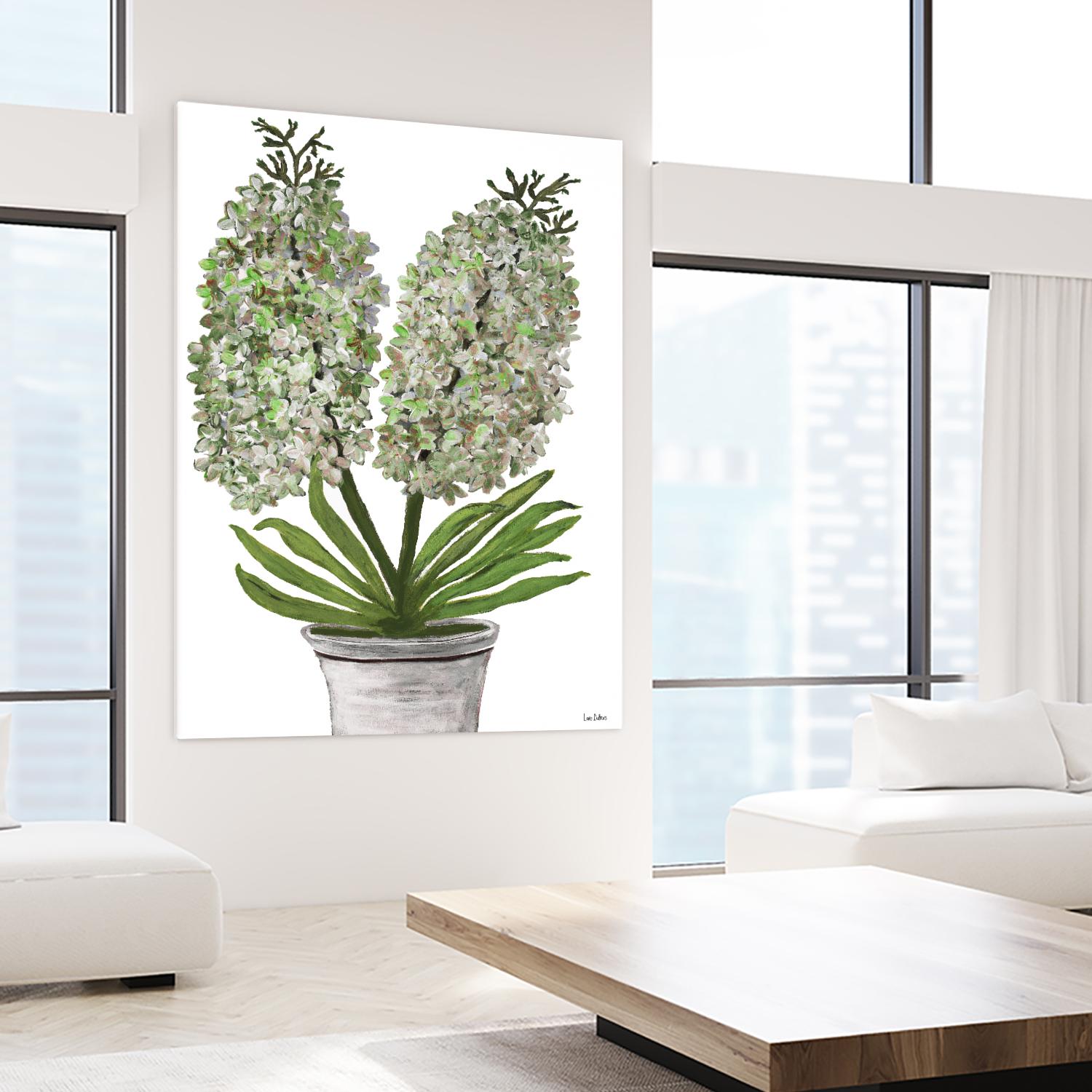 Summer Bloom - Lavender - Blue-11 by Lori Dubois on GIANT ART - green floral pot