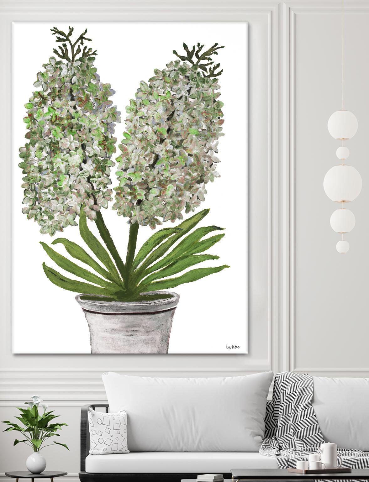 Summer Bloom - Lavender - Blue-11 by Lori Dubois on GIANT ART - green floral pot