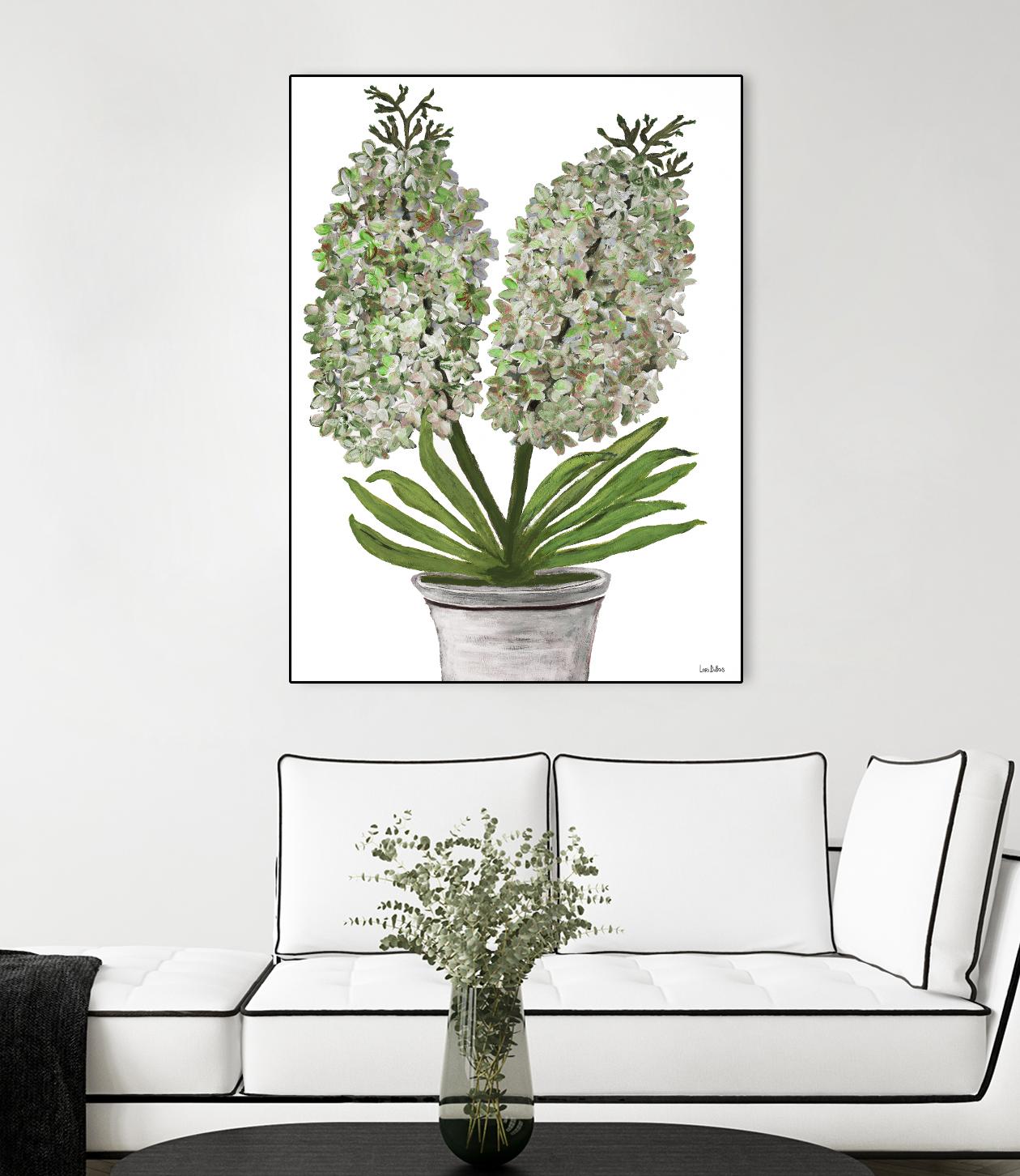Summer Bloom - Lavender - Blue-11 by Lori Dubois on GIANT ART - green floral pot