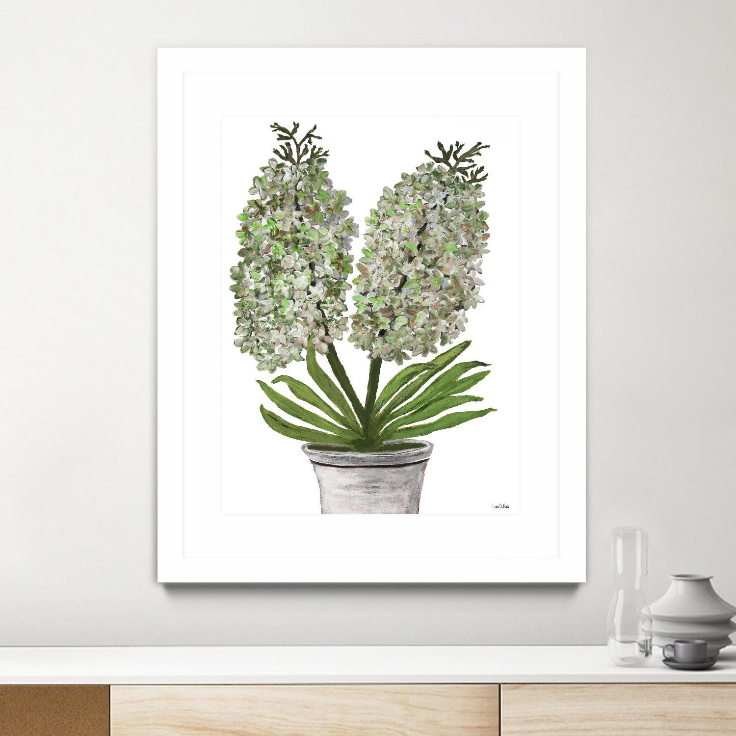 Summer Bloom - Lavender - Blue-11 by Lori Dubois on GIANT ART - green floral pot