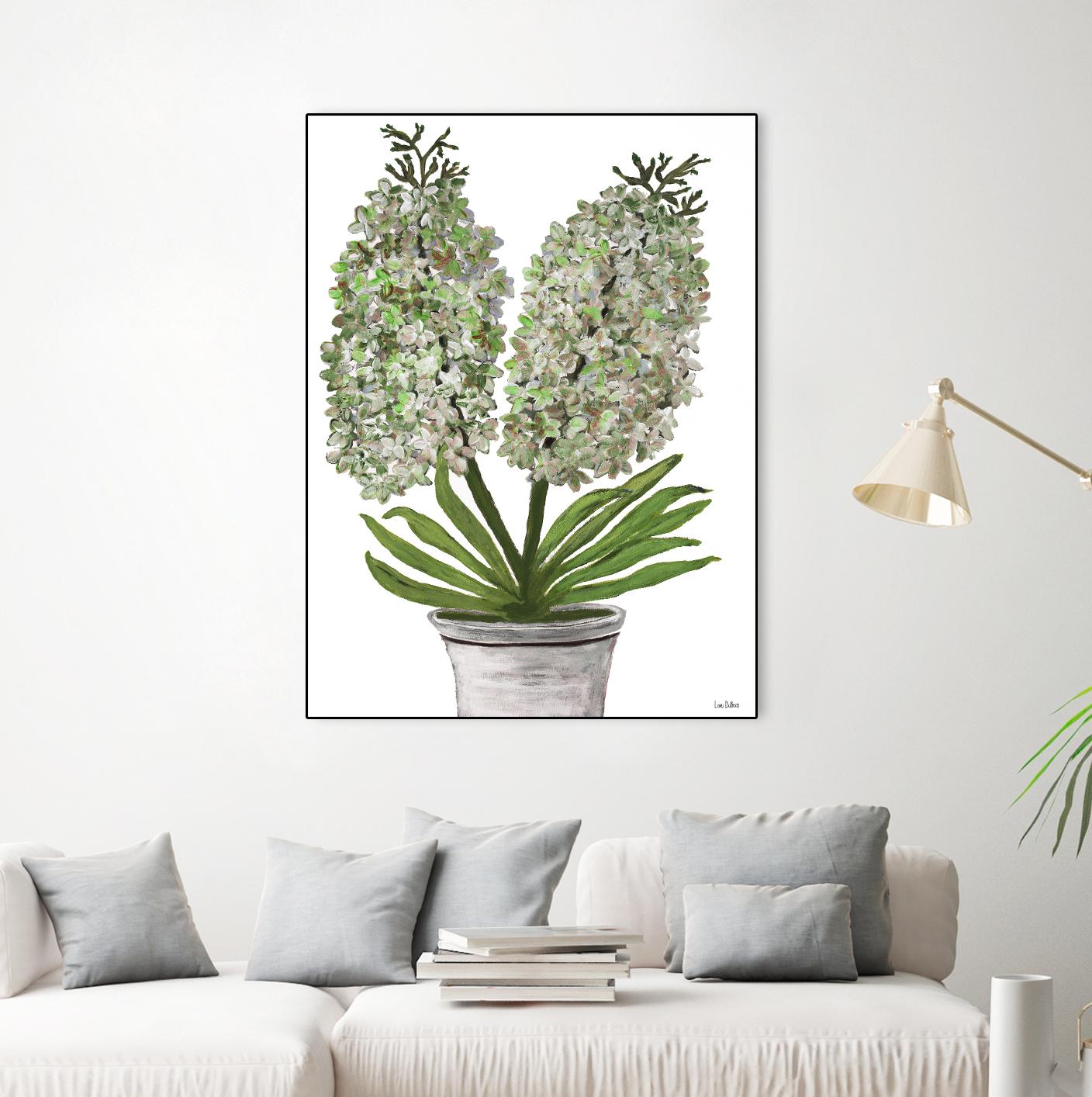 Summer Bloom - Lavender - Blue-11 by Lori Dubois on GIANT ART - green floral pot