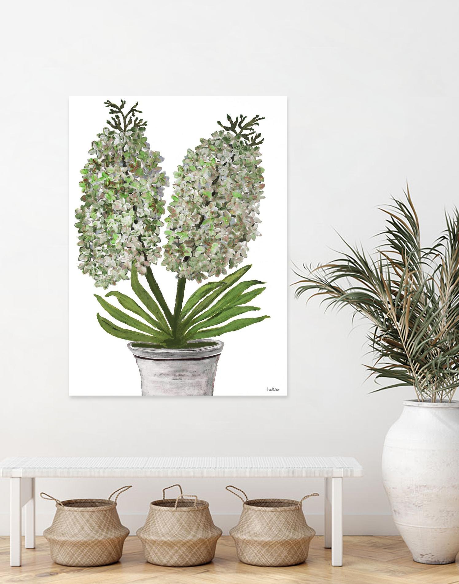 Summer Bloom - Lavender - Blue-11 by Lori Dubois on GIANT ART - green floral pot
