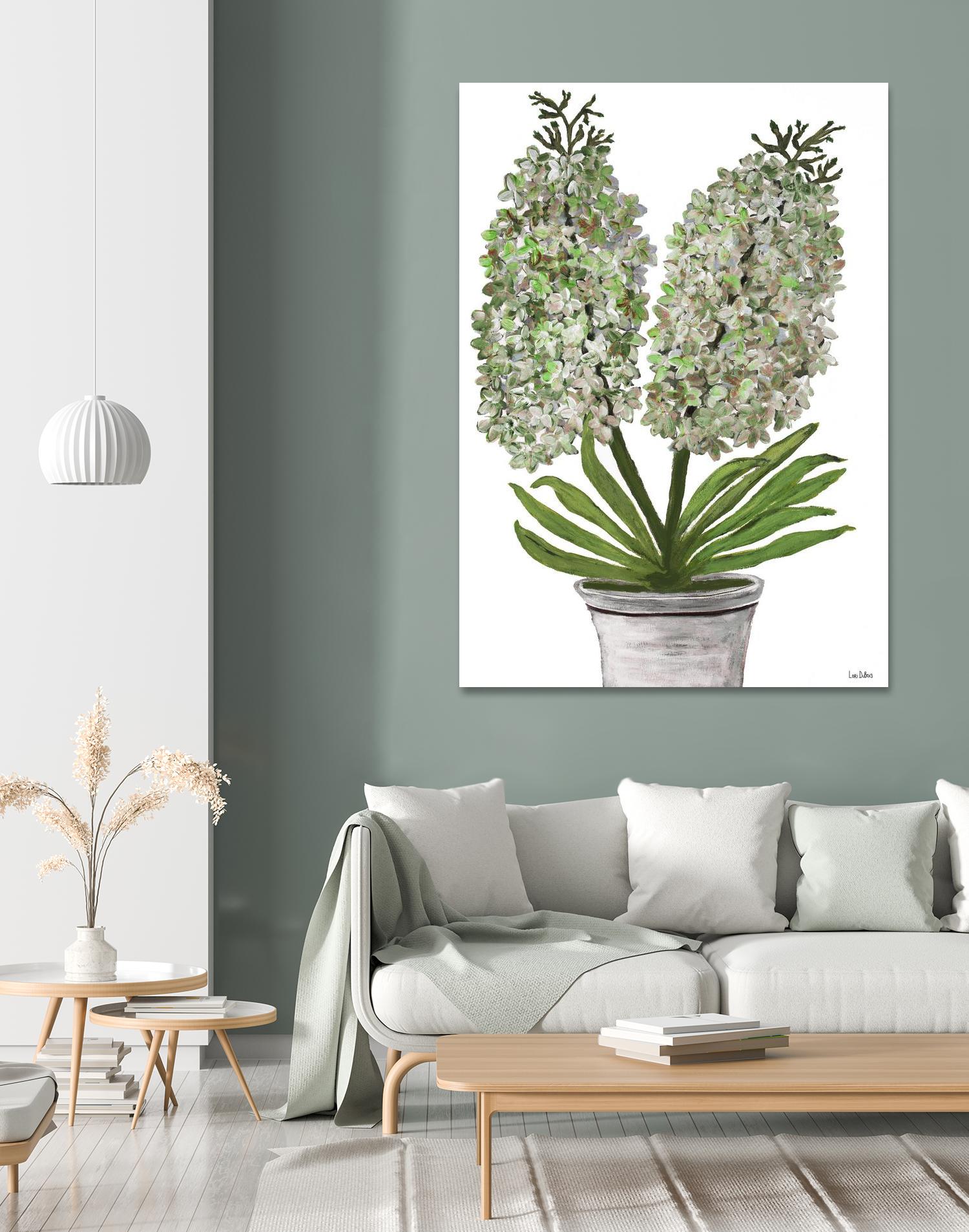 Summer Bloom - Lavender - Blue-11 by Lori Dubois on GIANT ART - green floral pot