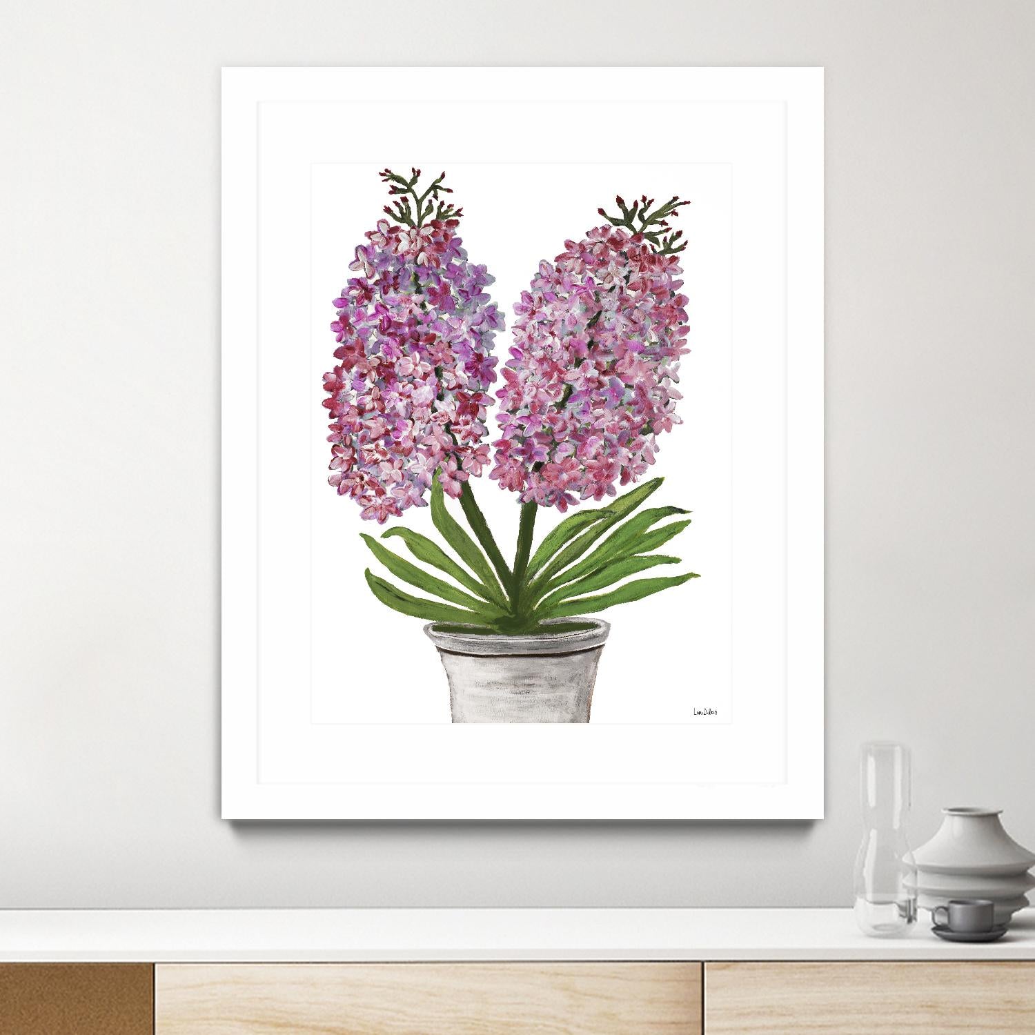 Summer Bloom - Pink -13 by Lori Dubois on GIANT ART - pink floral pot