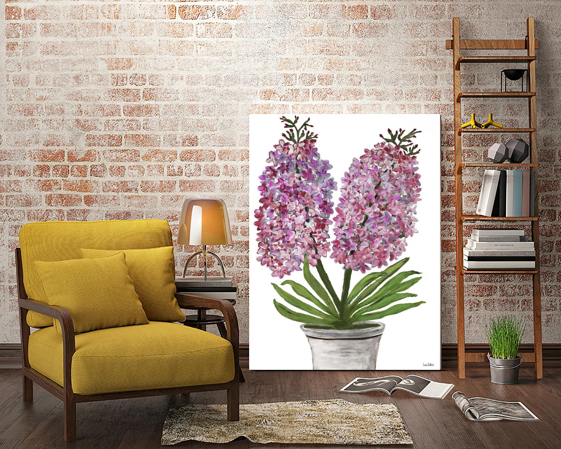 Summer Bloom - Pink -13 by Lori Dubois on GIANT ART - pink floral pot