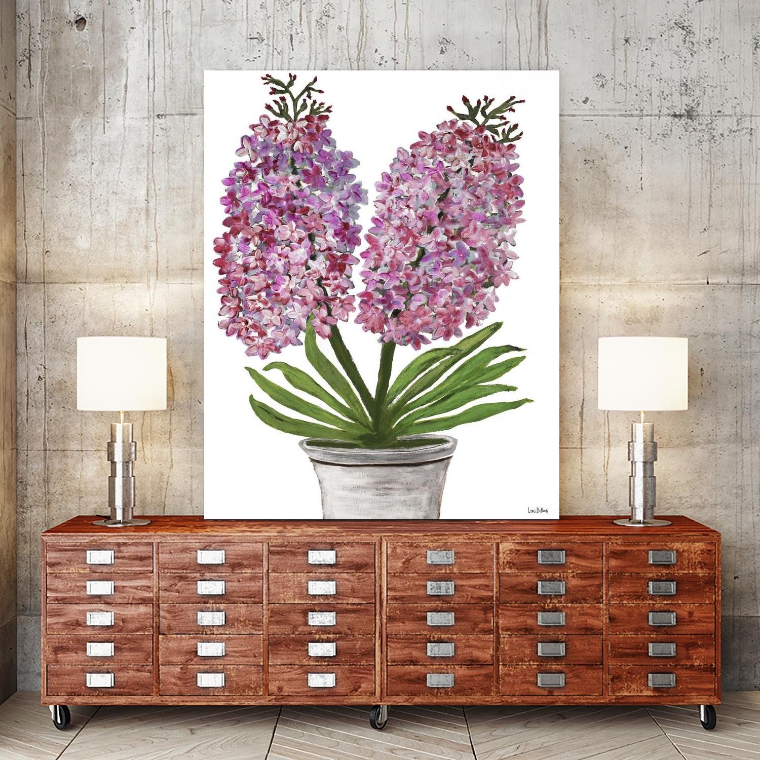 Summer Bloom - Pink -13 by Lori Dubois on GIANT ART - pink floral pot