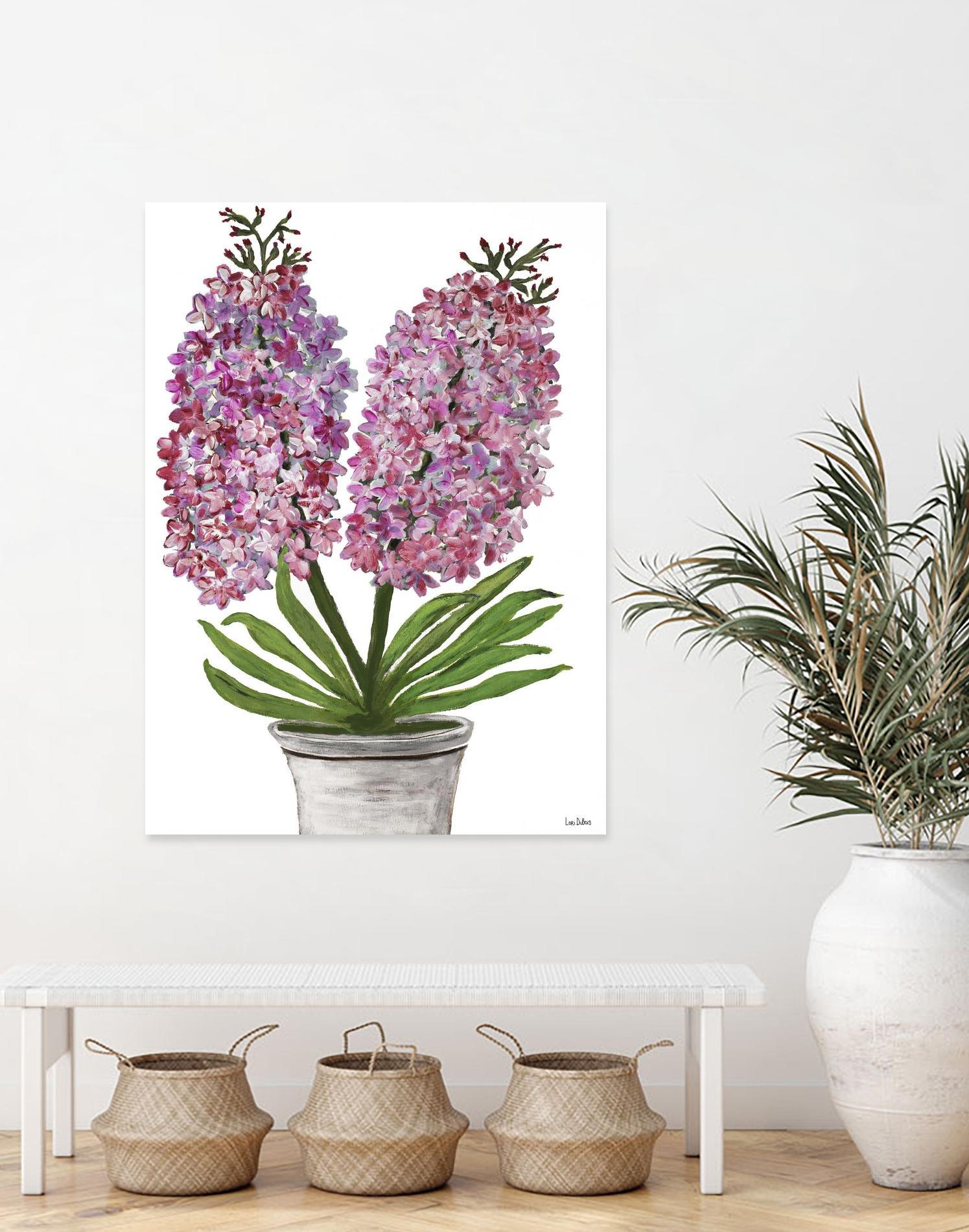 Summer Bloom - Pink -13 by Lori Dubois on GIANT ART - pink floral pot