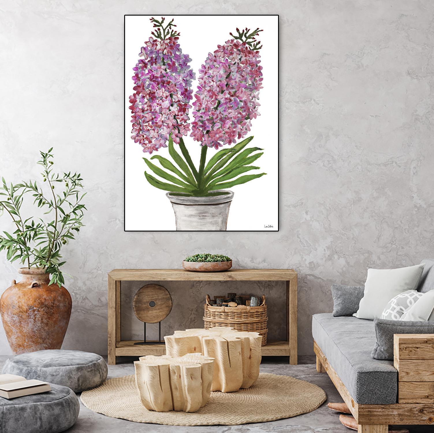 Summer Bloom - Pink -13 by Lori Dubois on GIANT ART - pink floral pot