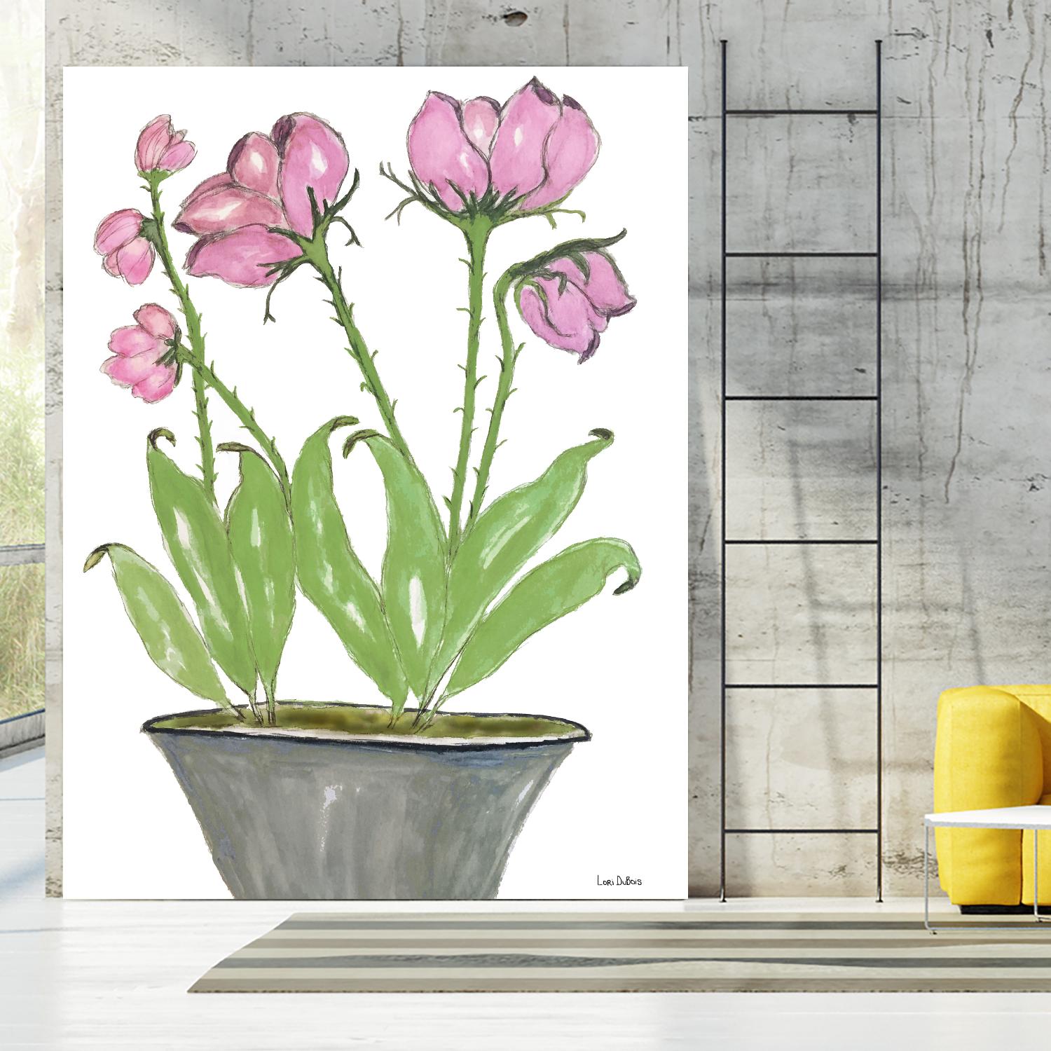 Summer Sequel – Pink -2 by Lori Dubois on GIANT ART - pink botanical plante dans un pot