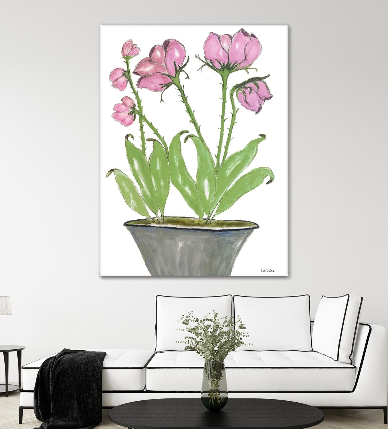 Summer Sequel – Pink -2 by Lori Dubois on GIANT ART - pink botanical plante dans un pot