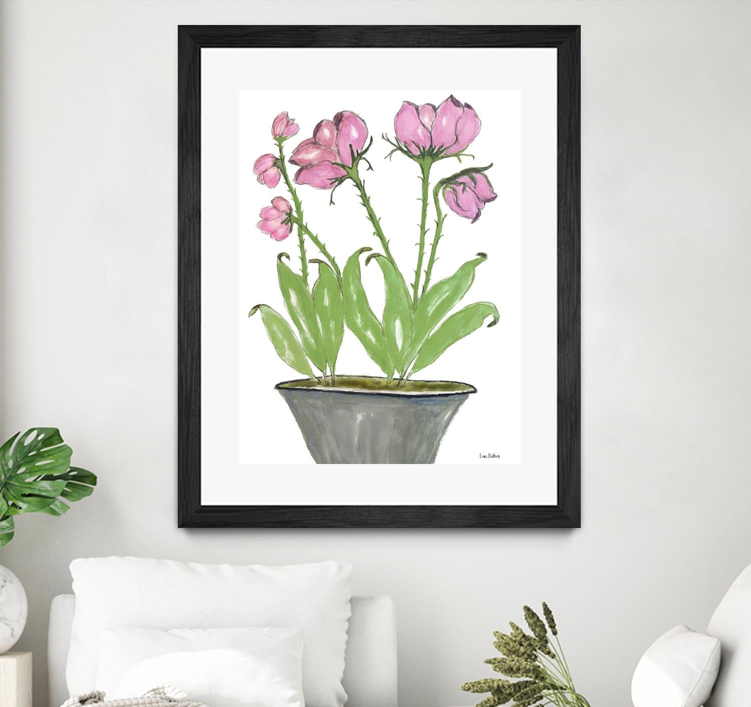 Summer Sequel – Pink -2 by Lori Dubois on GIANT ART - pink botanical plante dans un pot