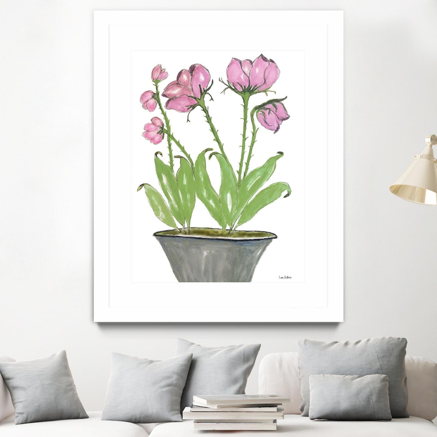 Summer Sequel – Pink -2 by Lori Dubois on GIANT ART - pink botanical plante dans un pot