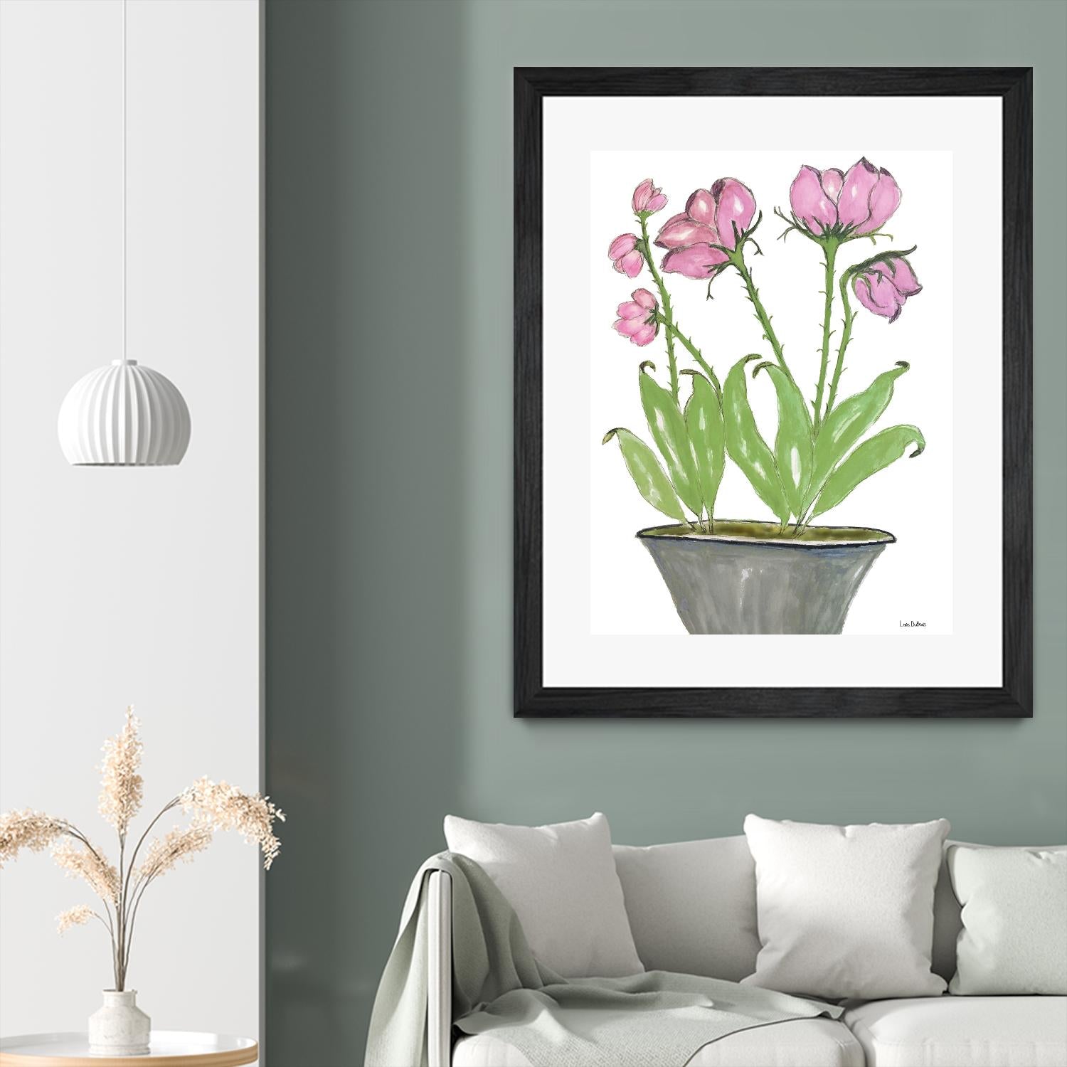 Summer Sequel – Pink -2 by Lori Dubois on GIANT ART - pink botanical plante dans un pot