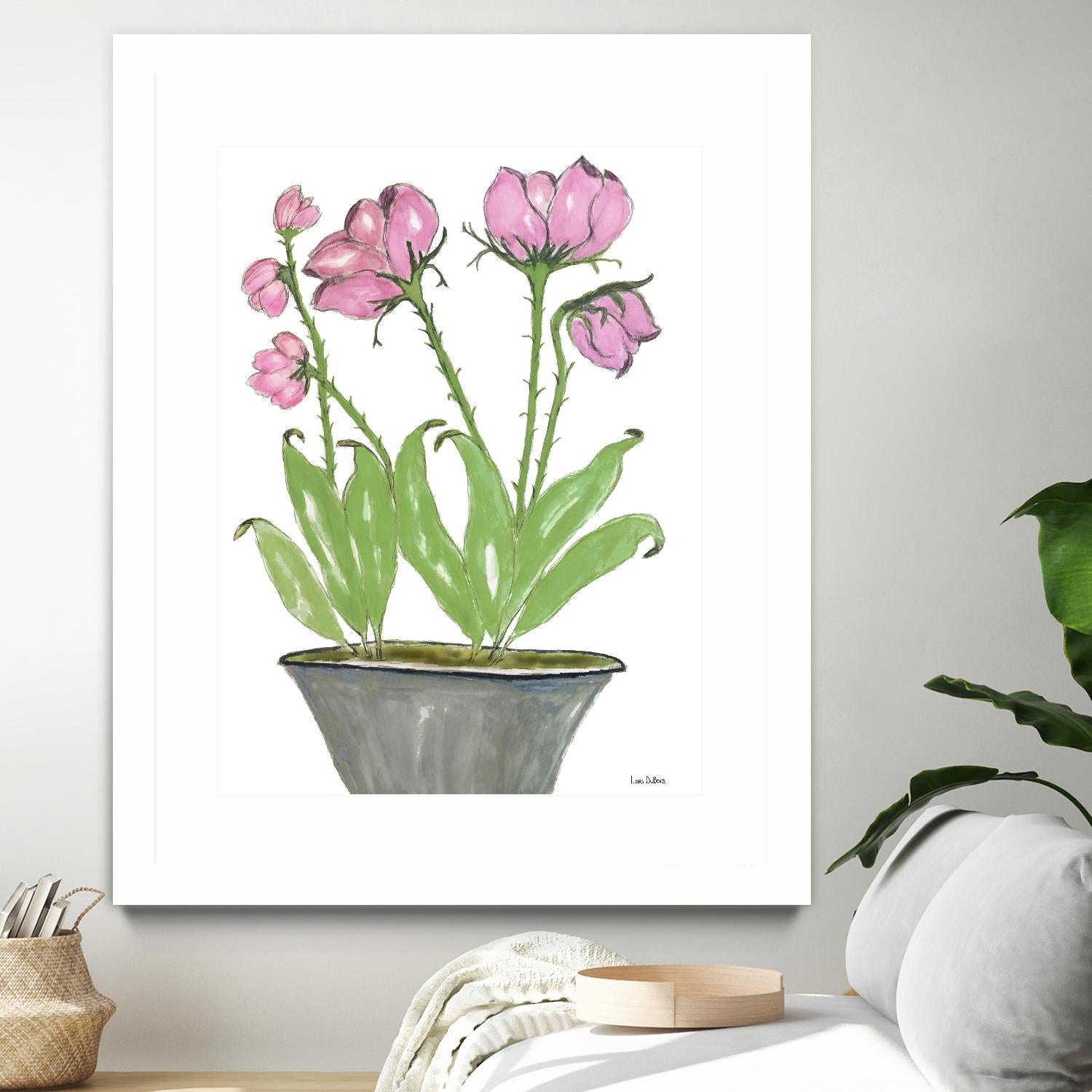 Summer Sequel – Pink -2 by Lori Dubois on GIANT ART - pink botanical plante dans un pot