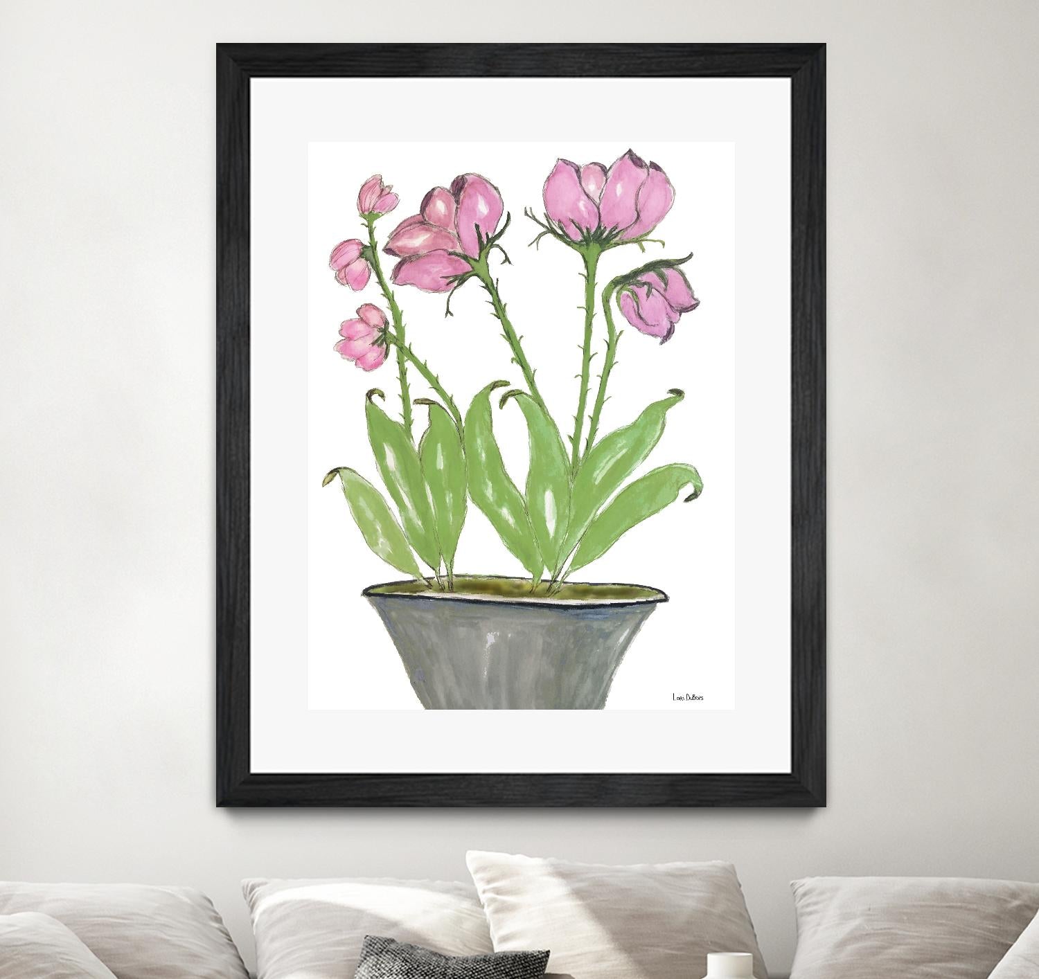 Summer Sequel – Pink -2 by Lori Dubois on GIANT ART - pink botanical plante dans un pot