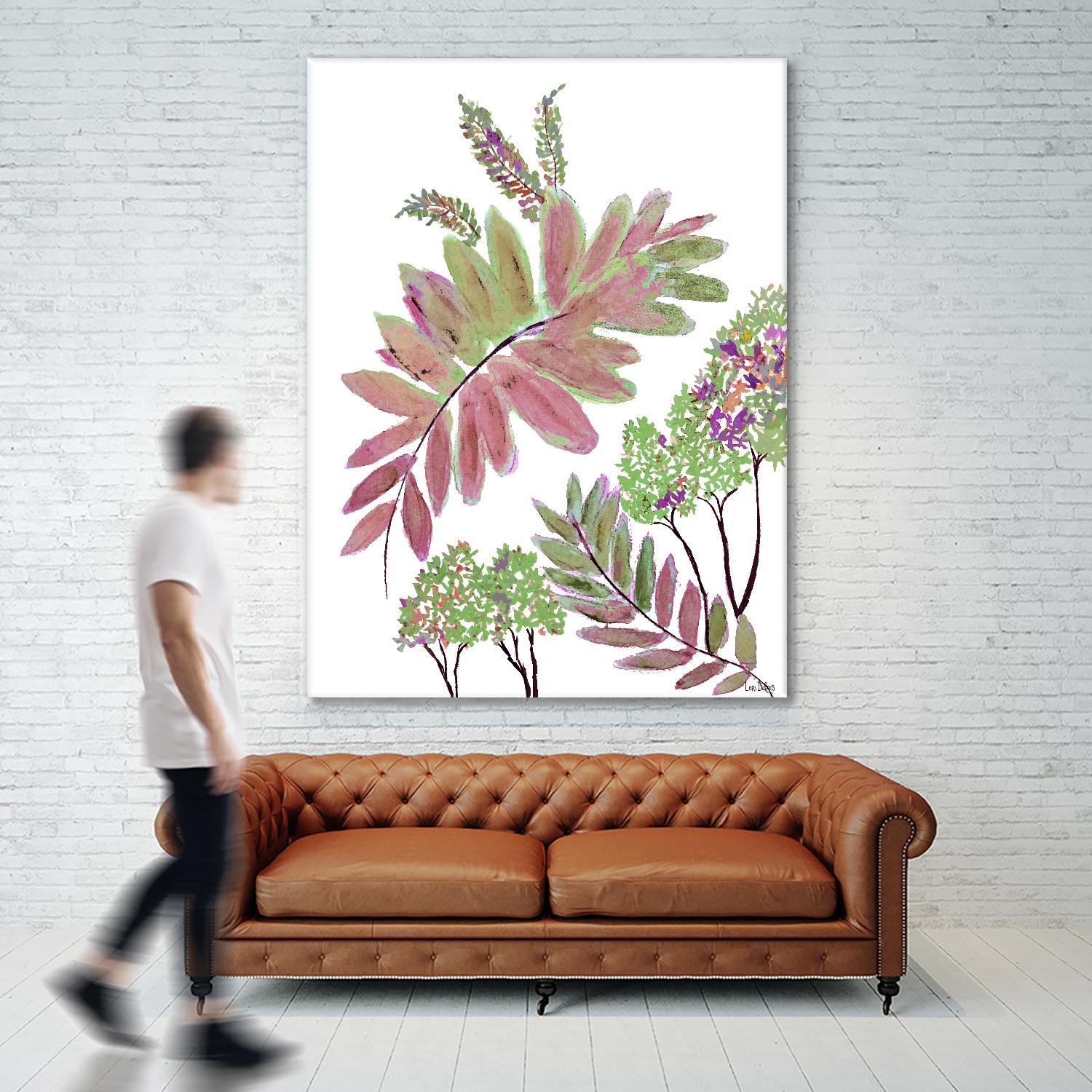 Mimosa - Magenta - 13 by Lori Dubois on GIANT ART - pink botanical leaves