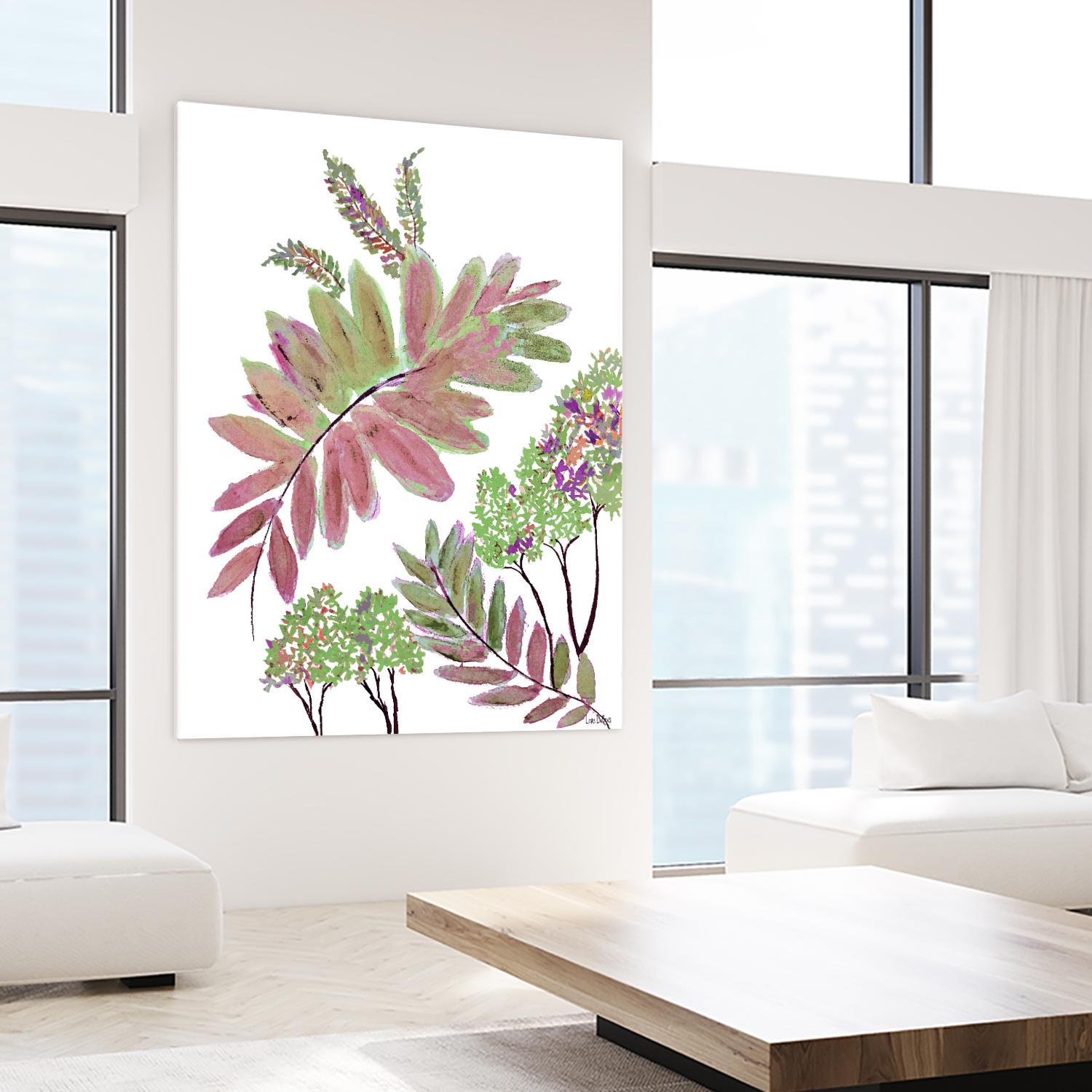 Mimosa - Magenta - 13 by Lori Dubois on GIANT ART - pink botanical leaves