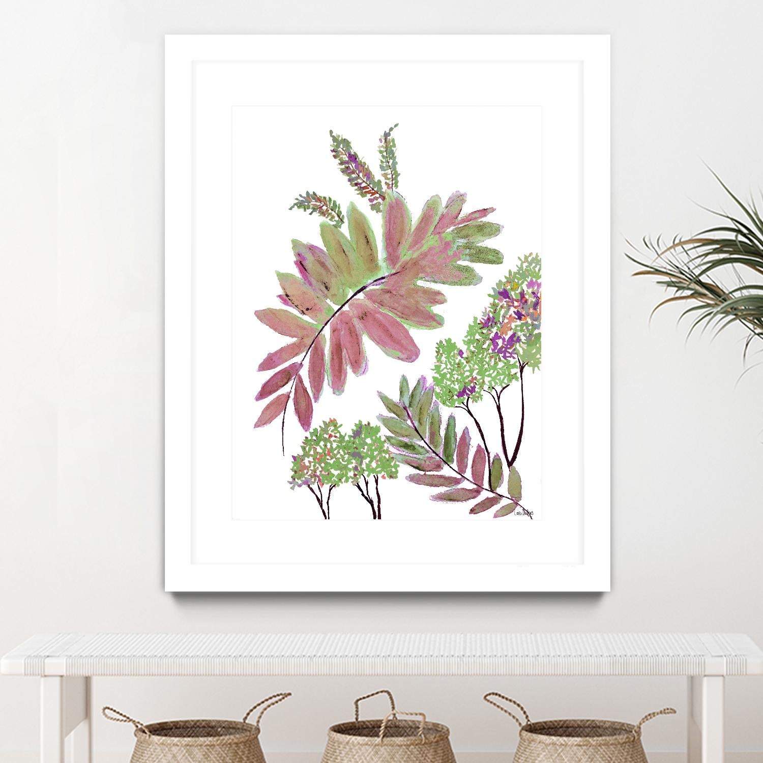 Mimosa - Magenta - 13 by Lori Dubois on GIANT ART - pink botanical leaves