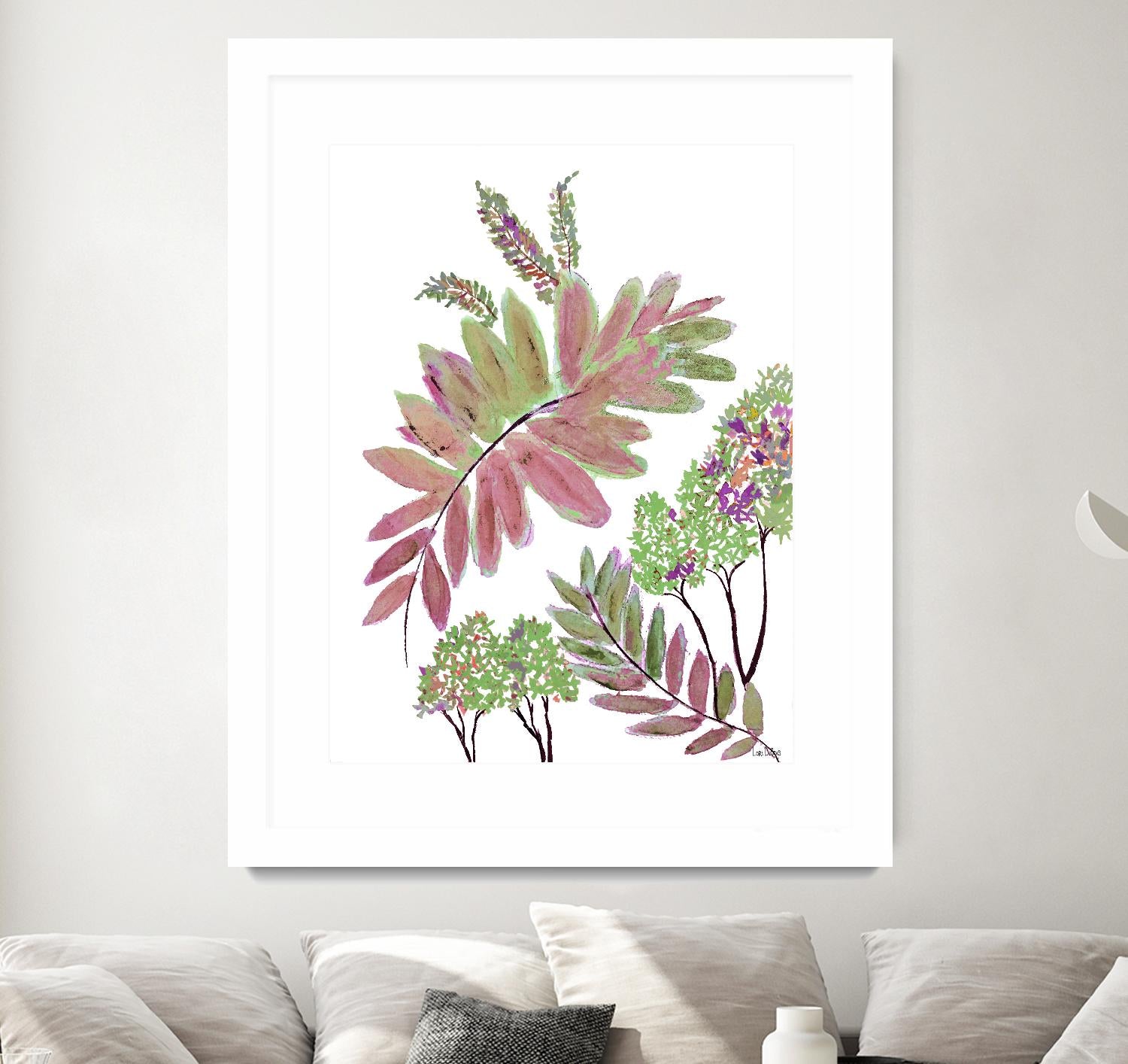 Mimosa - Magenta - 13 by Lori Dubois on GIANT ART - pink botanical leaves