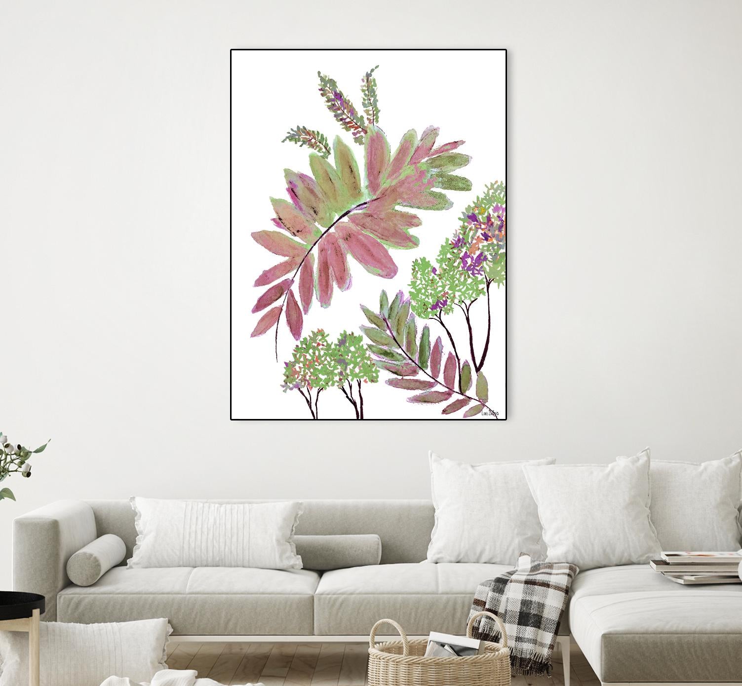 Mimosa - Magenta - 13 by Lori Dubois on GIANT ART - pink botanical leaves