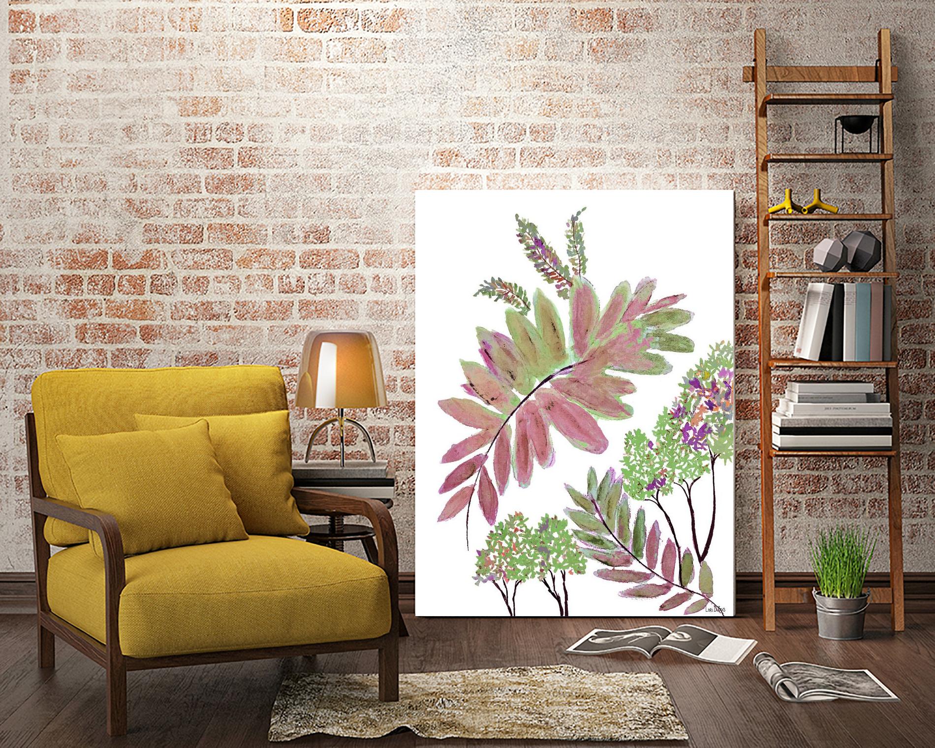 Mimosa - Magenta - 13 by Lori Dubois on GIANT ART - pink botanical leaves
