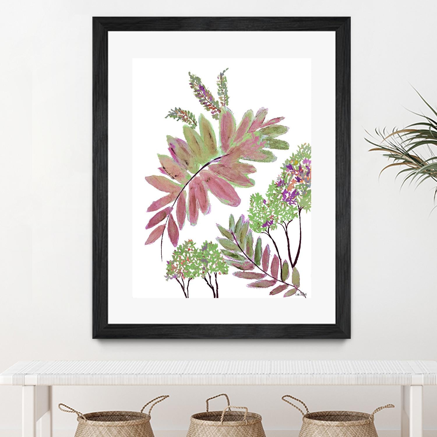 Mimosa - Magenta - 13 by Lori Dubois on GIANT ART - pink botanical leaves
