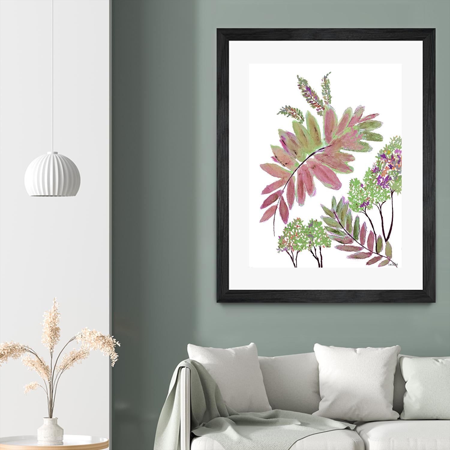 Mimosa - Magenta - 13 by Lori Dubois on GIANT ART - pink botanical leaves