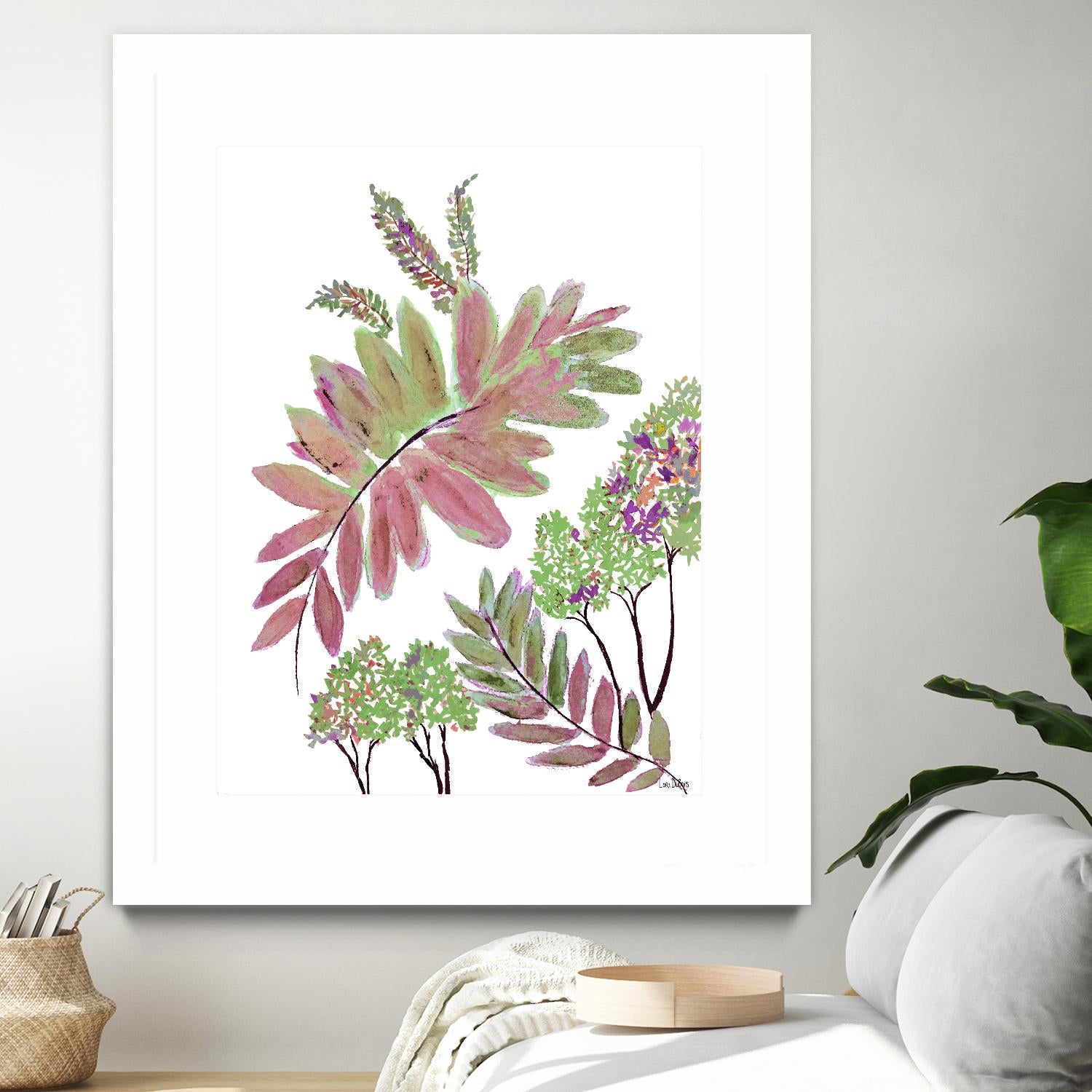 Mimosa - Magenta - 13 by Lori Dubois on GIANT ART - pink botanical leaves