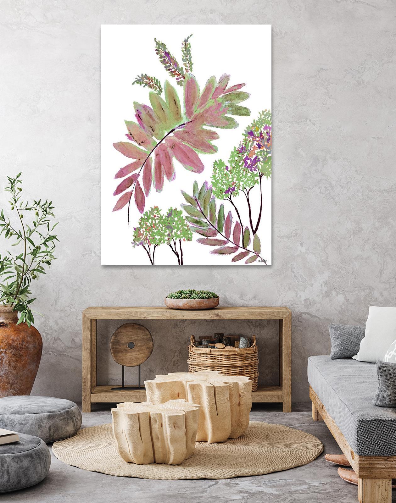 Mimosa - Magenta - 13 by Lori Dubois on GIANT ART - pink botanical leaves